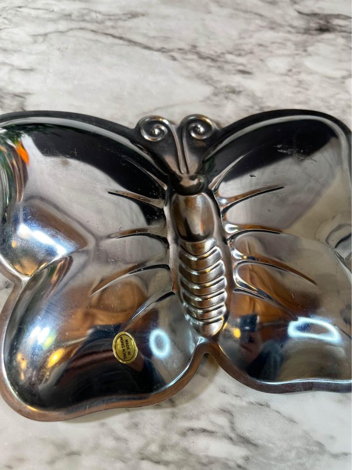 Silver butterfly dish