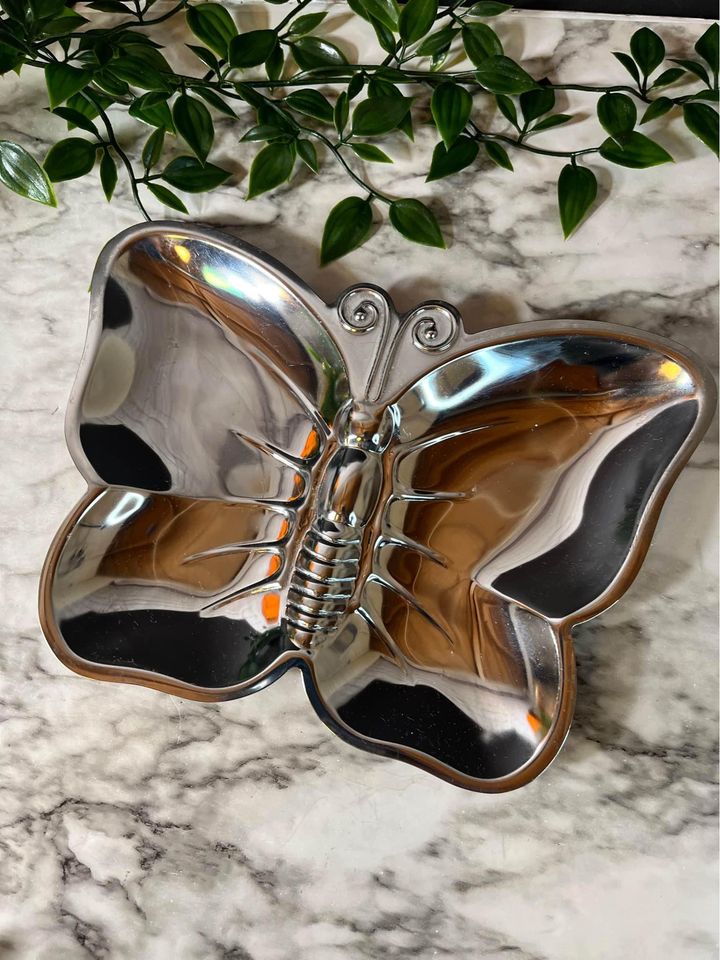 Silver butterfly dish