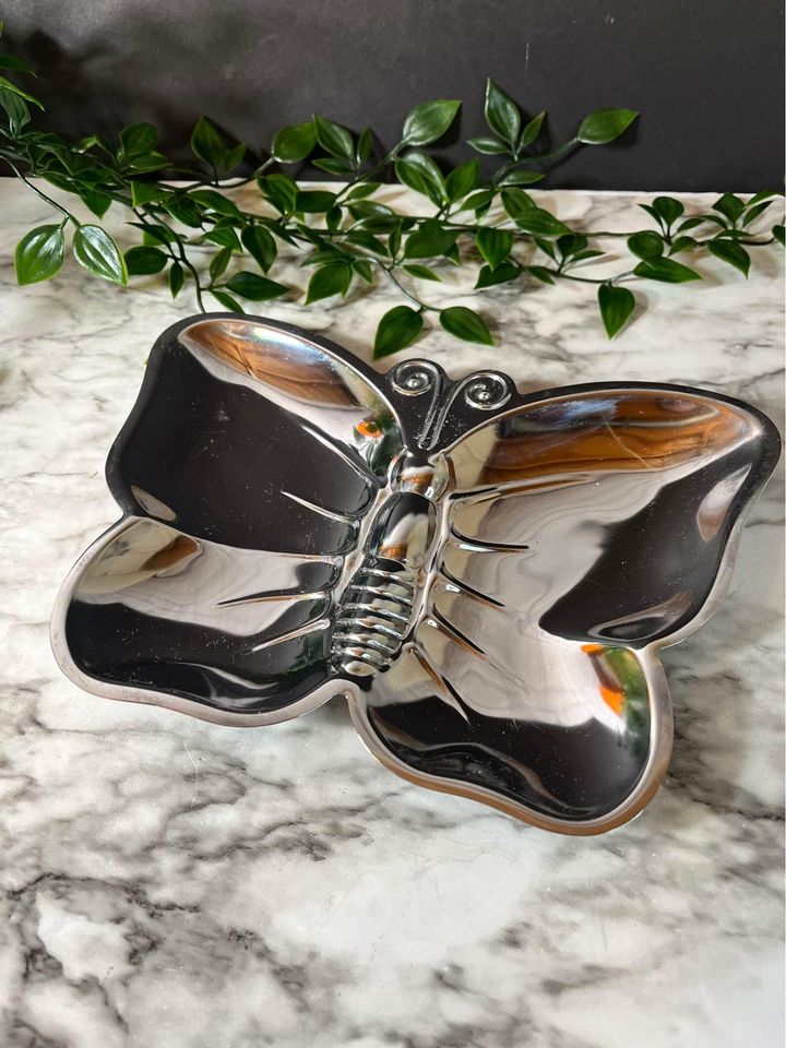 Silver butterfly dish