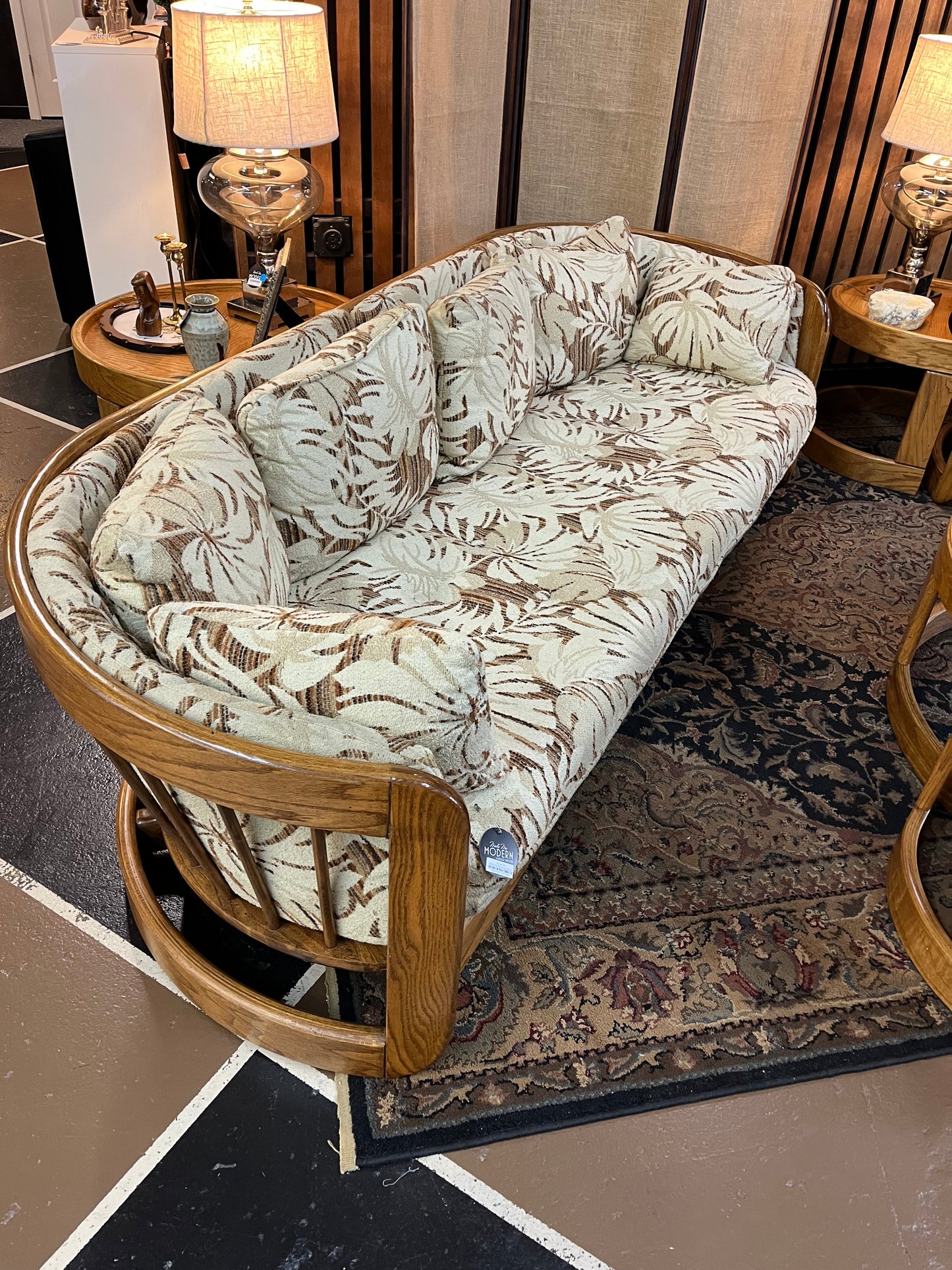 1970's Oak Bentwood Sofa by Howard