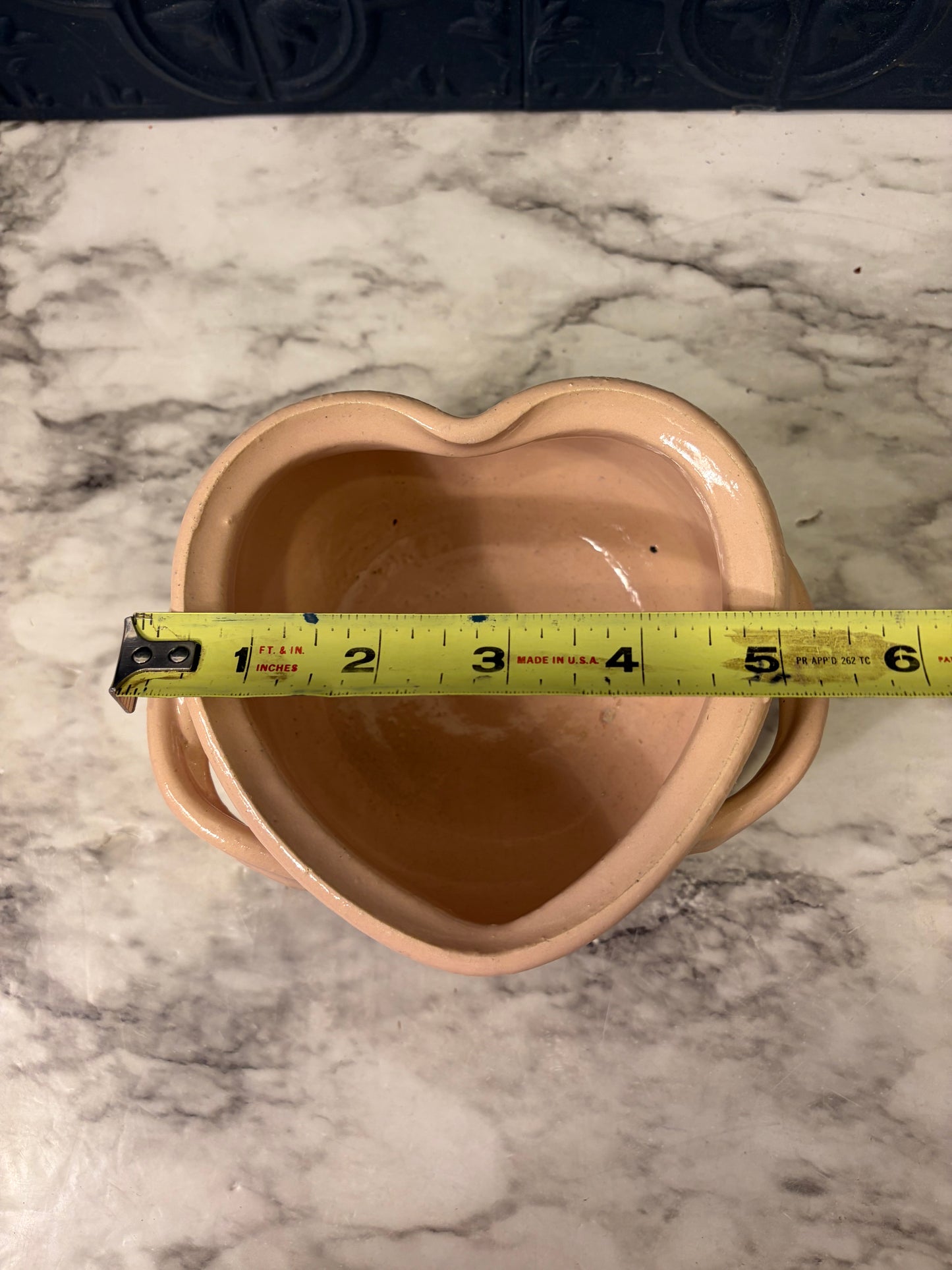 Peach Studio Pottery Heart Dish with handles