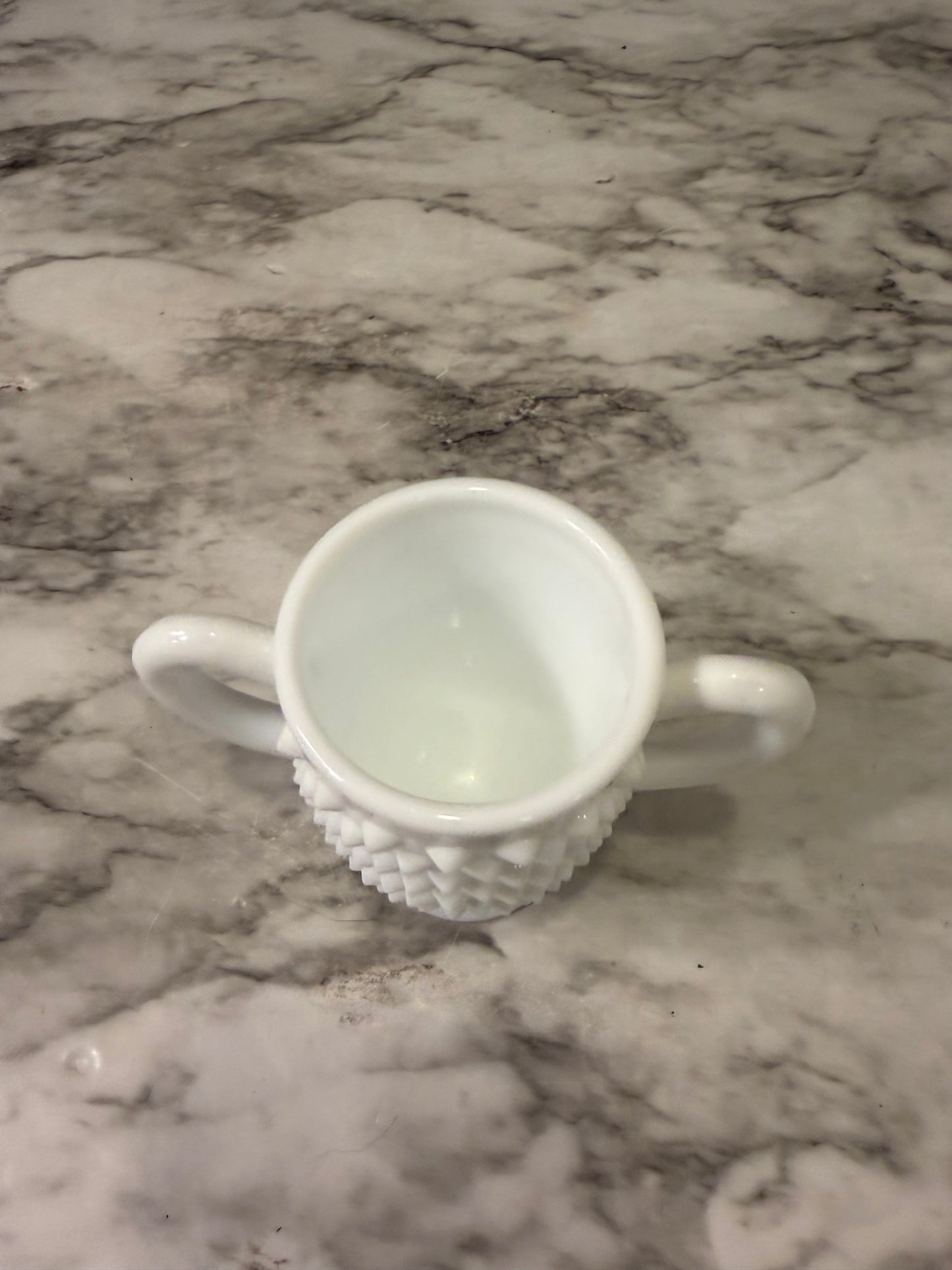 Milk Glass Hobnail Toothpick Holder