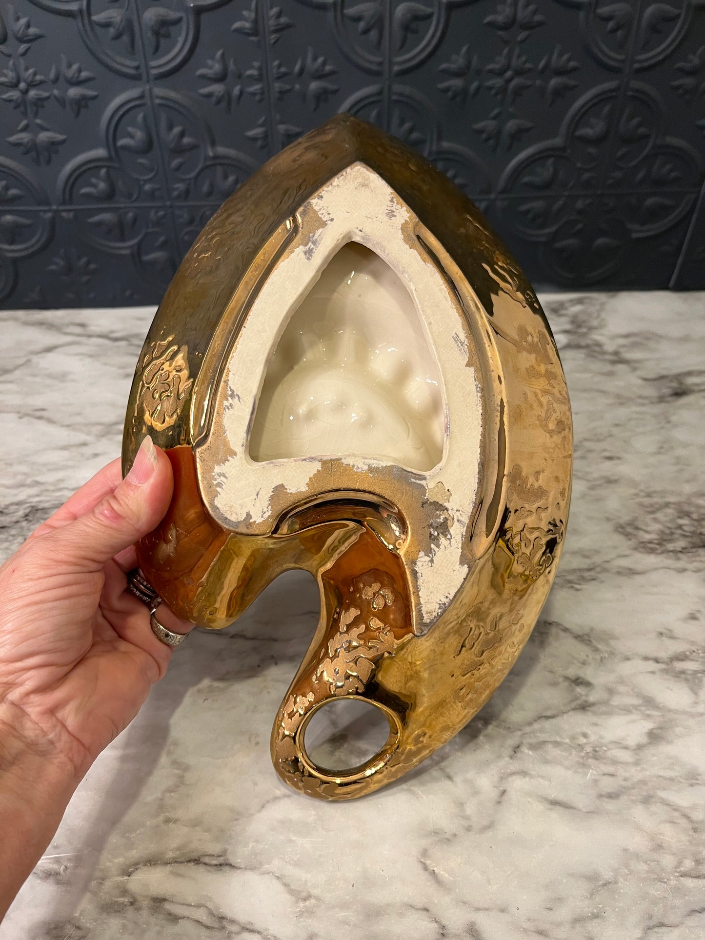 MCM Gold Ceramic Ashtray