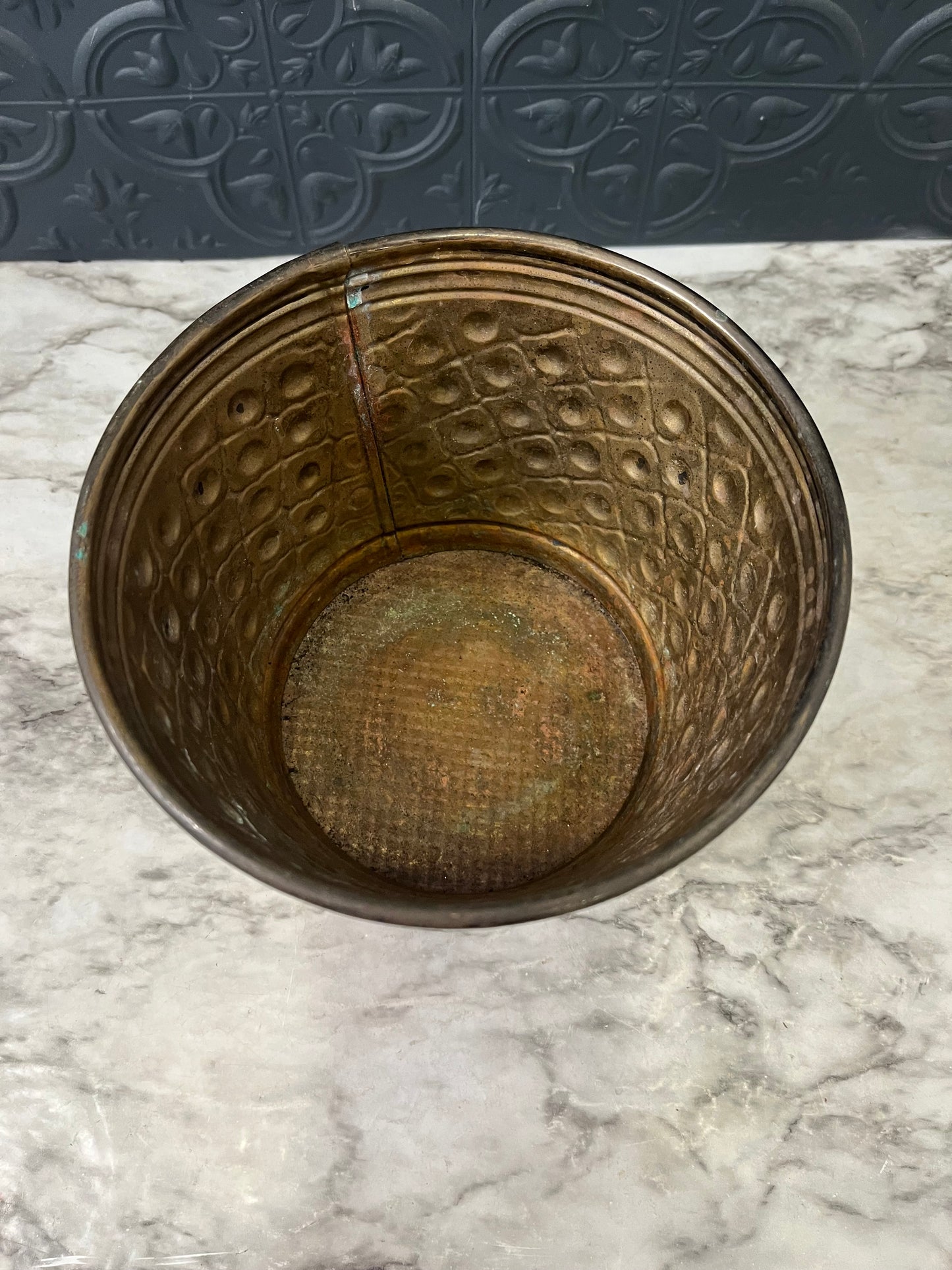 Copper and Brass Pot with Dot detail