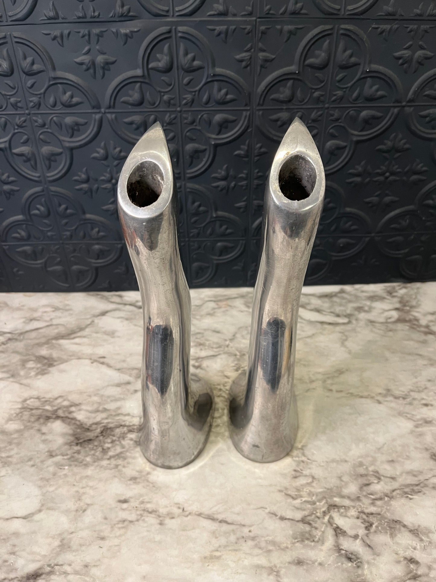 Anna Everlund Aluminum Candlestick pair