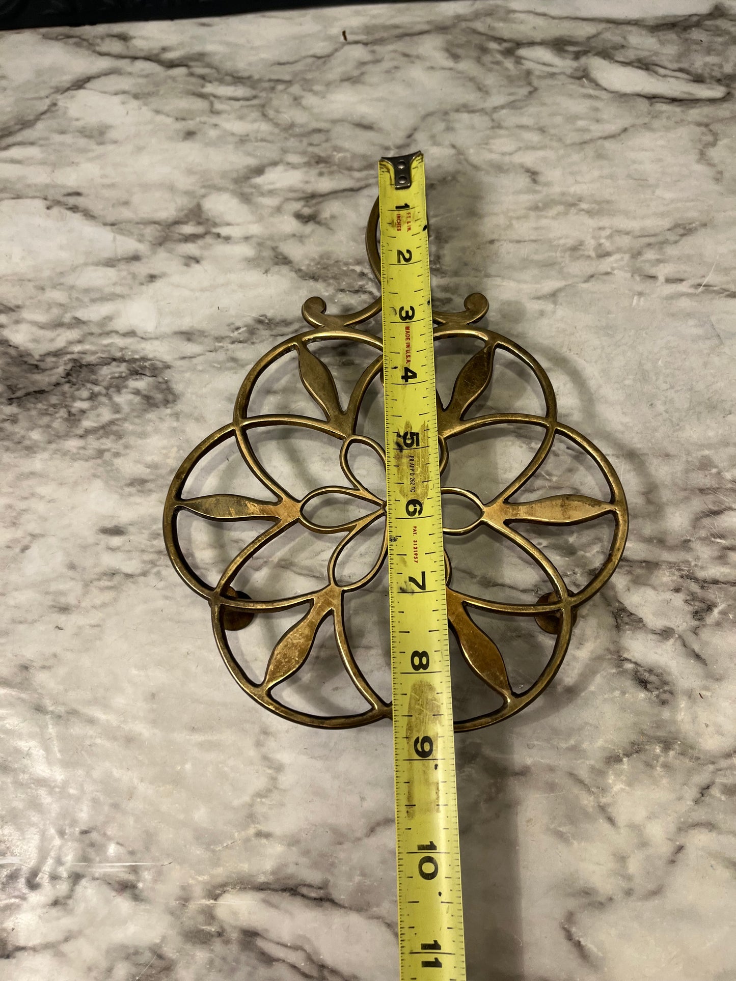 Brass flower Trivet