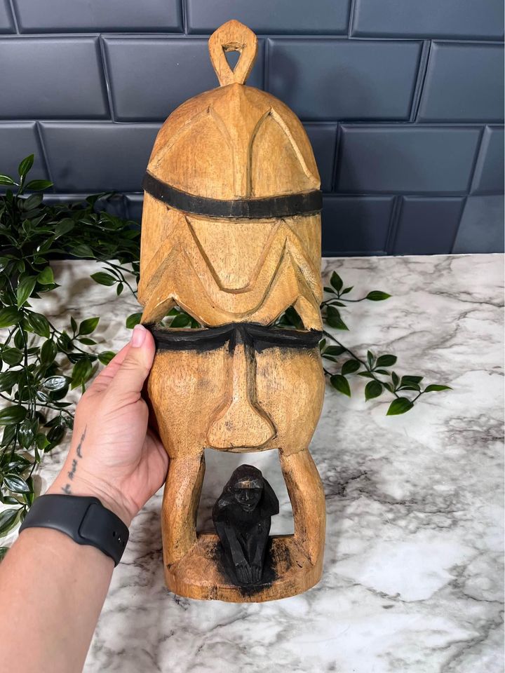 Carved wooden mask