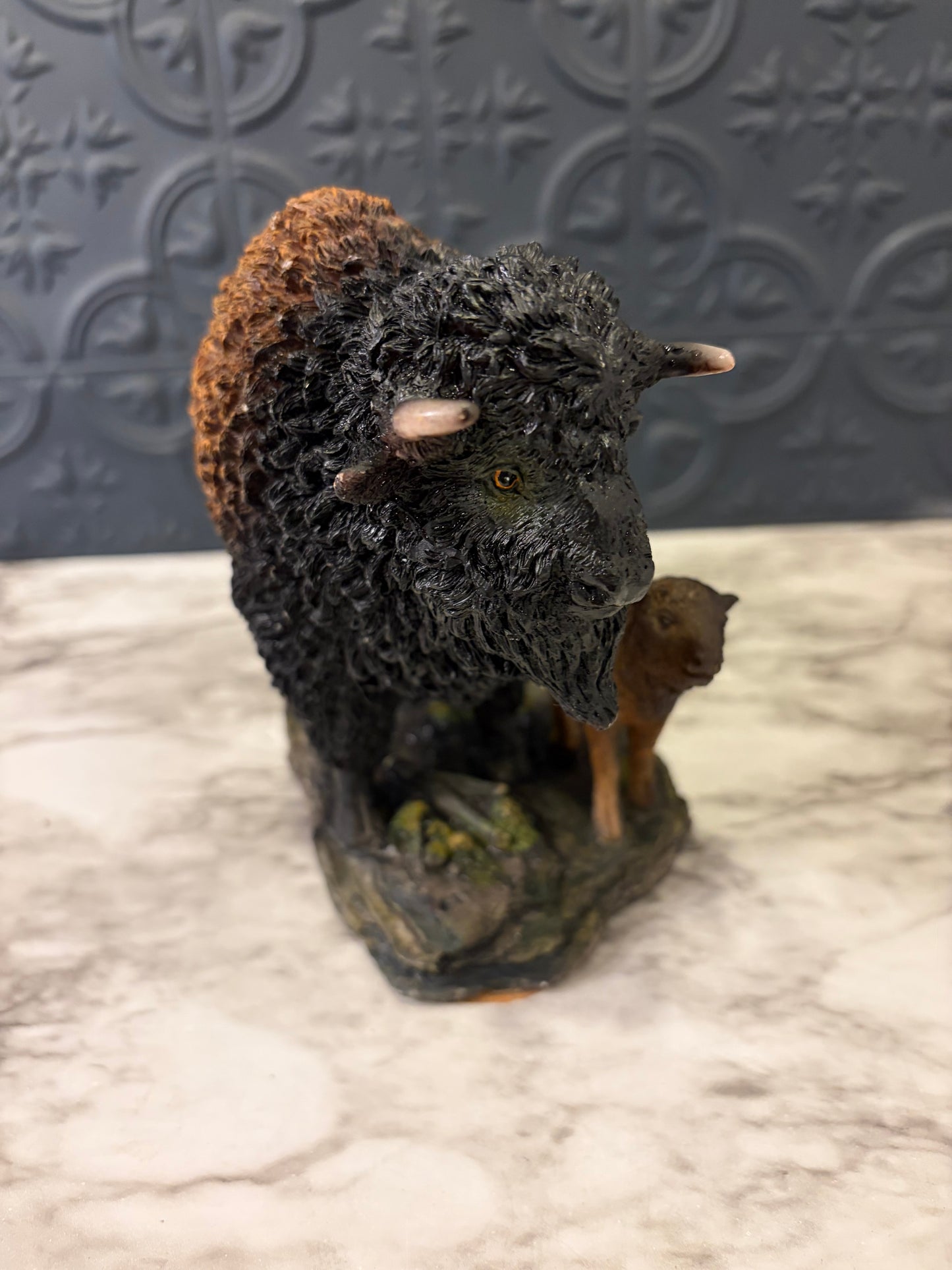 Buffalo Figure with Baby