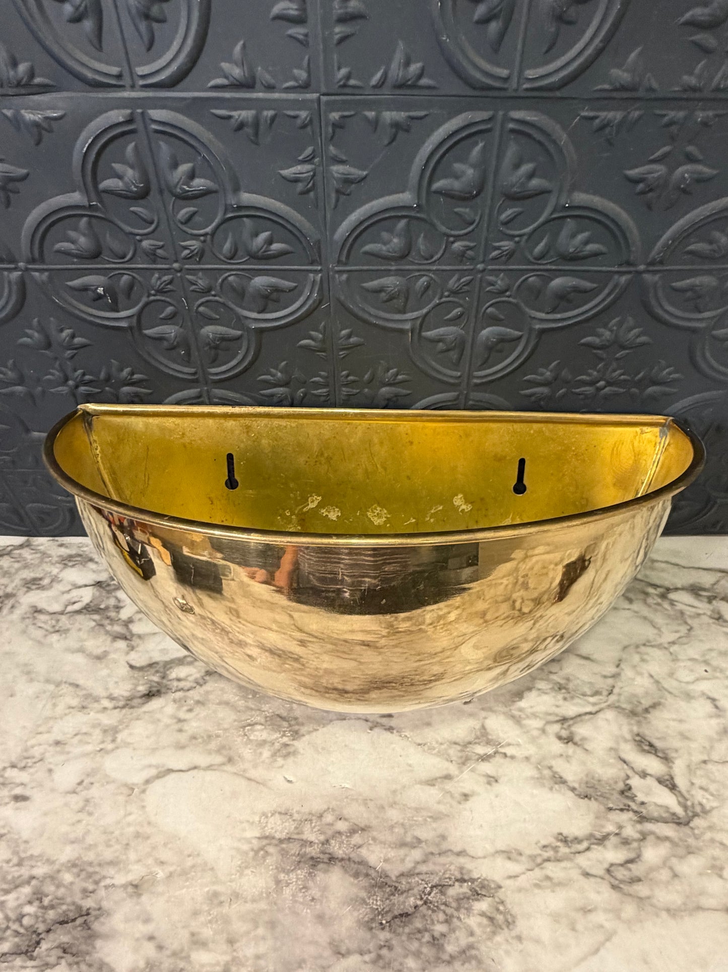 Large Brass Wall Pocket