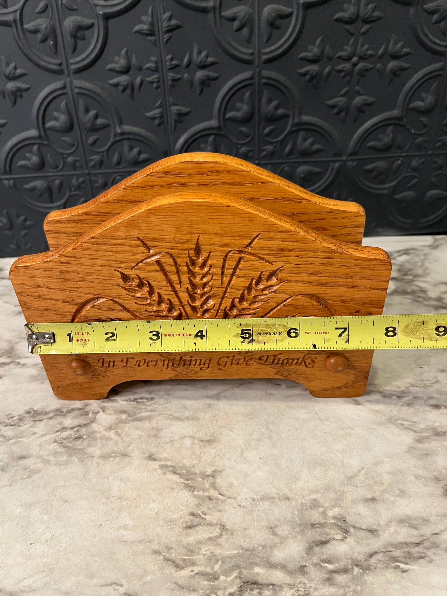 Wood Napkin Holder Give thanks