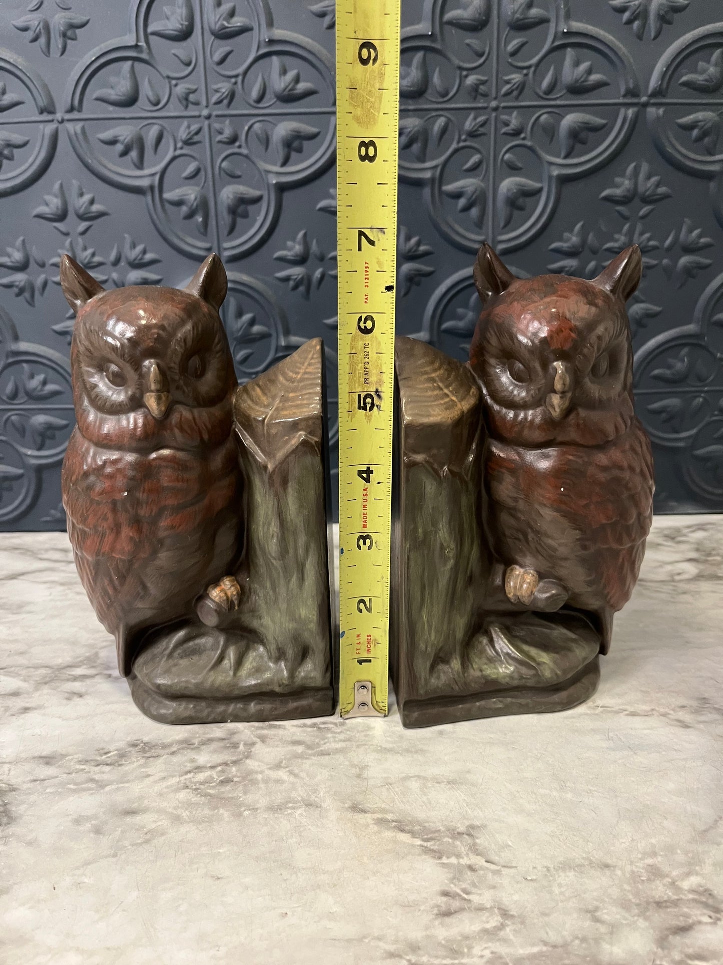 Vintage Red Owl Bookends