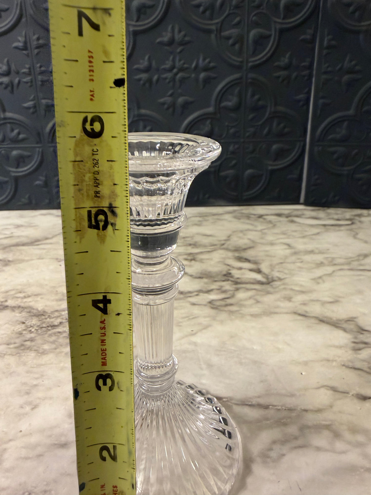 5.5" Glass Ribbed Candle Holder Lenox
