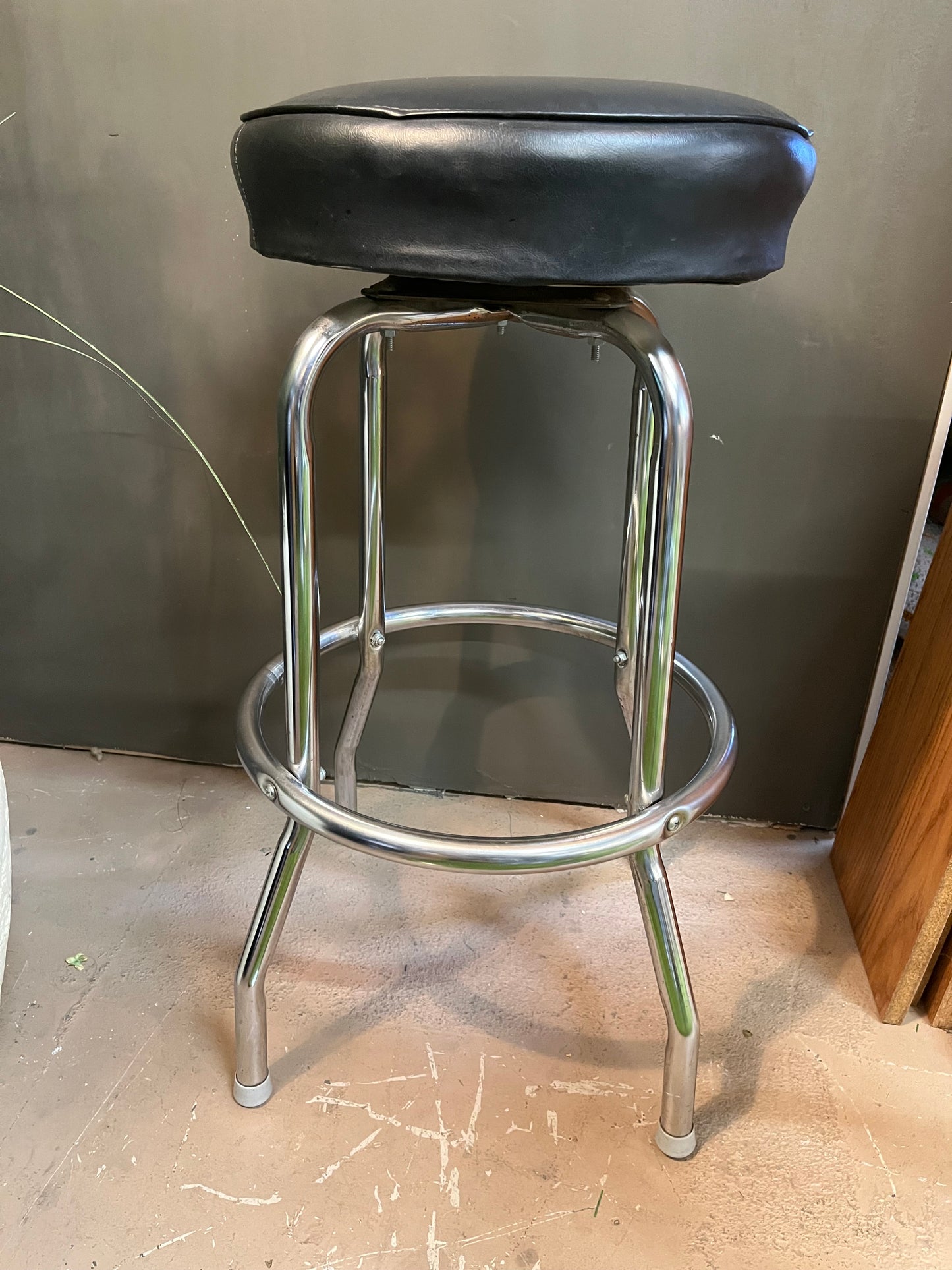 Black Vinyl Barstools x3