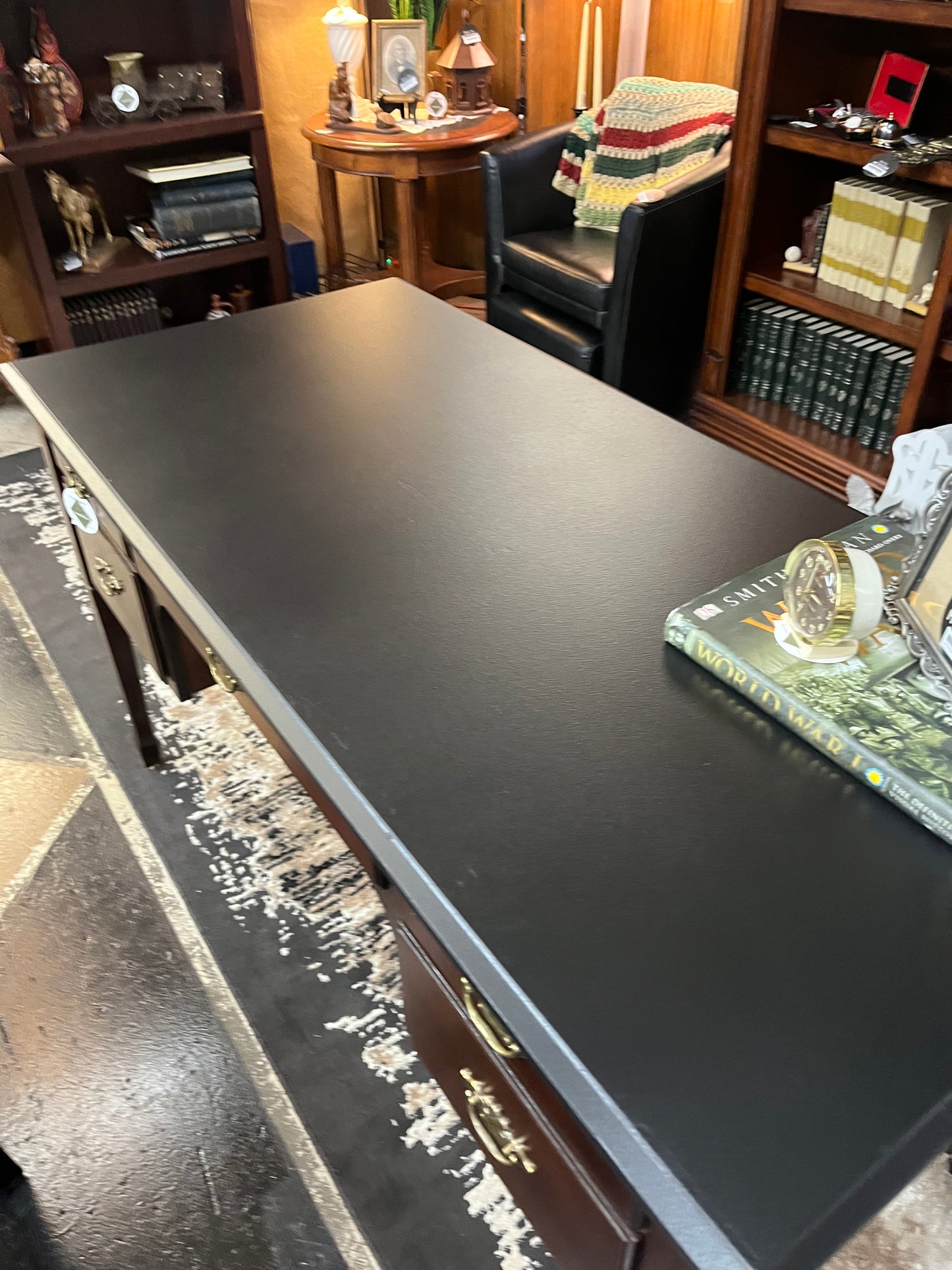 Painted Black top wood desk