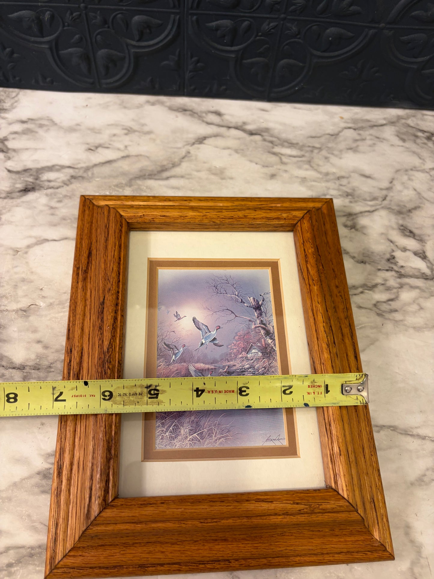Flying Ducks Print by Orpinas in Wood Frame