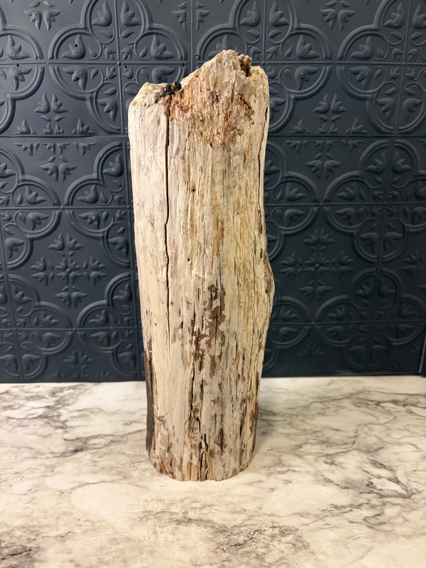 Whitewash Wood Stump Decor
