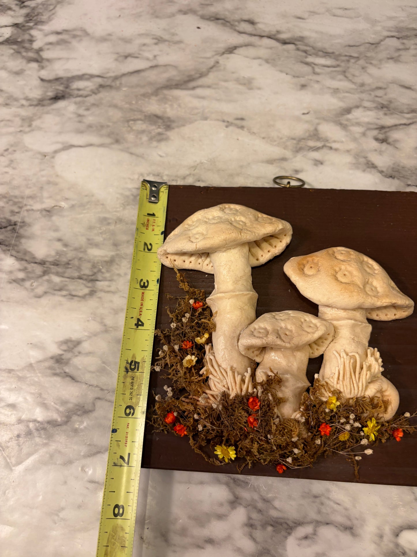 Handmade Mushrooms on Wood Large