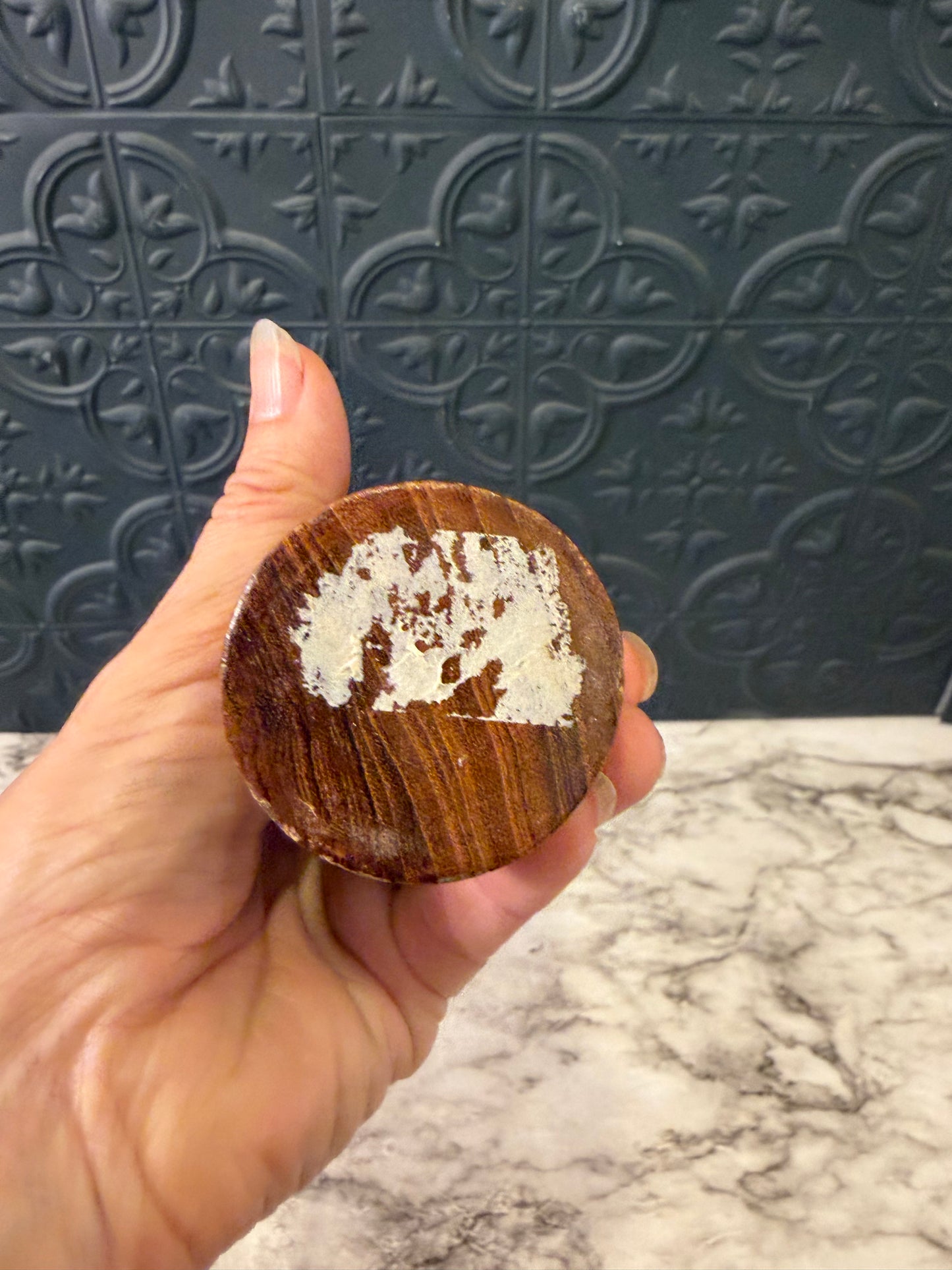 Cylinder Wood Carved Candle Holder