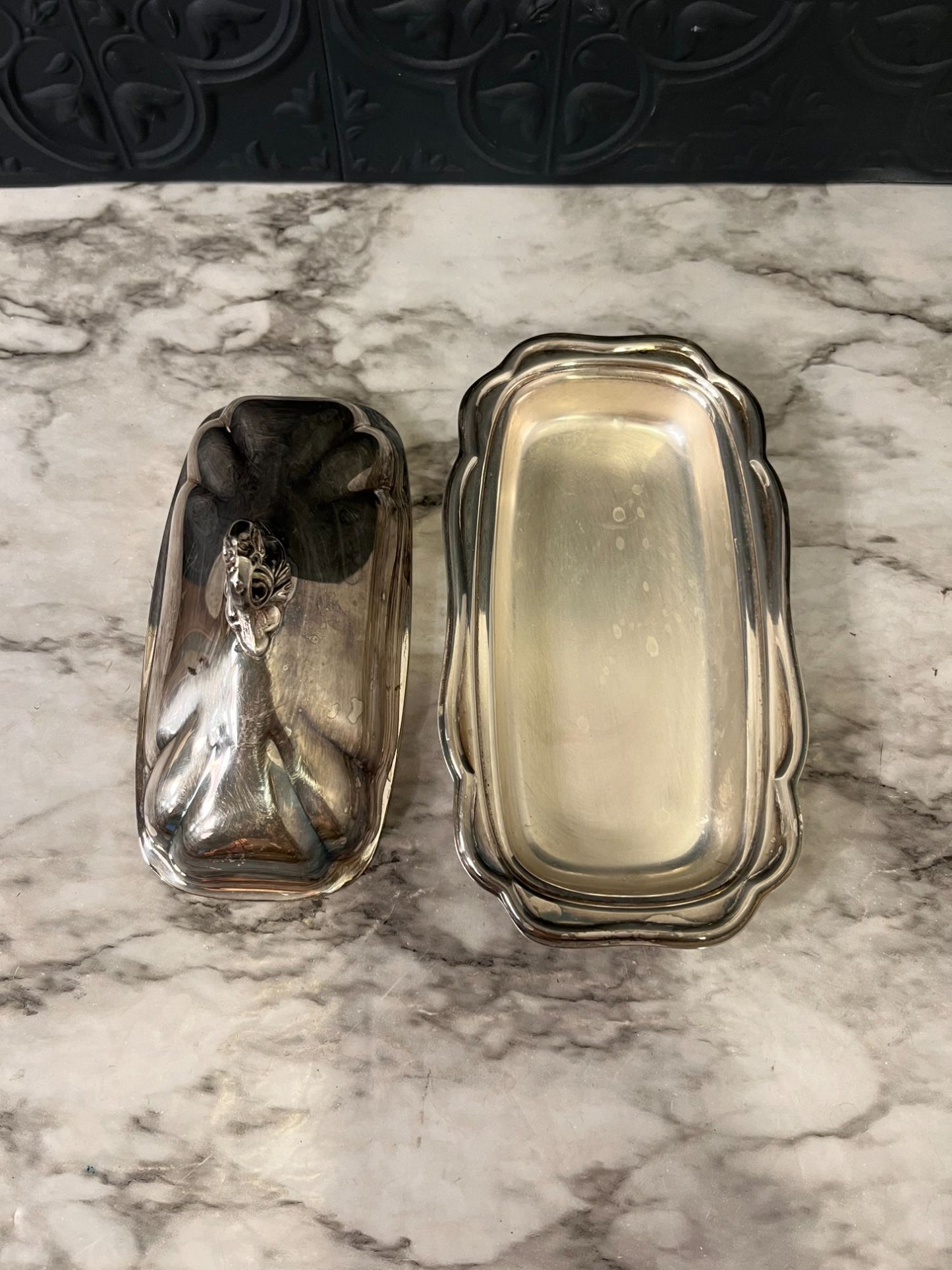 Silver Plate Butter Dish with Lid