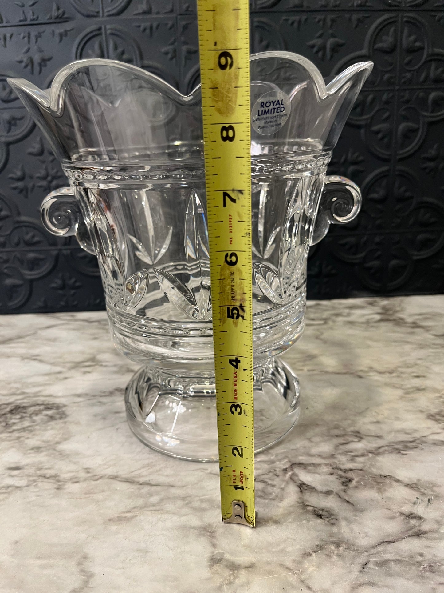Royal Limited Czech Lead Crystal Ice Bucket