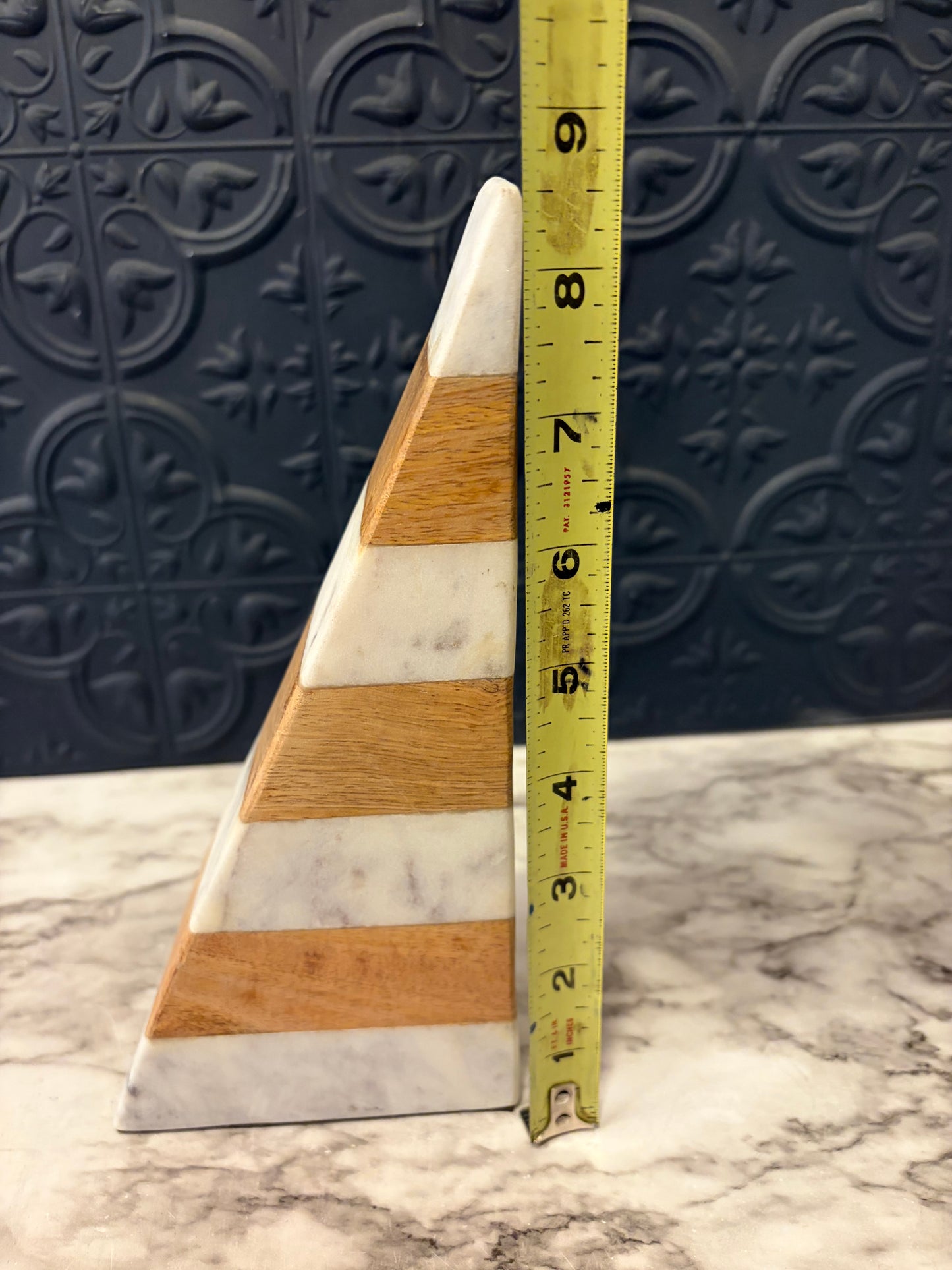 Marble and Wood Bookend