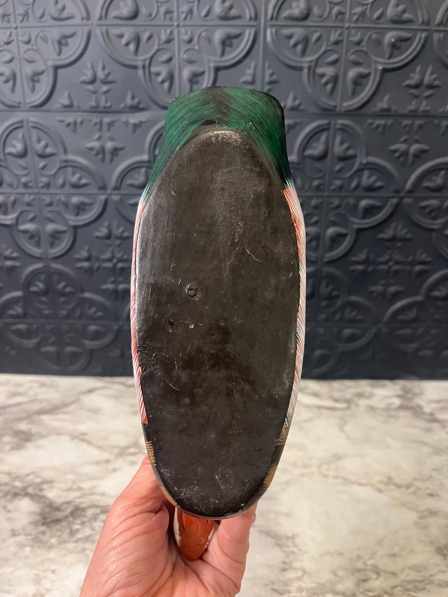 Hand Painted Wood Carved 9" Mallard