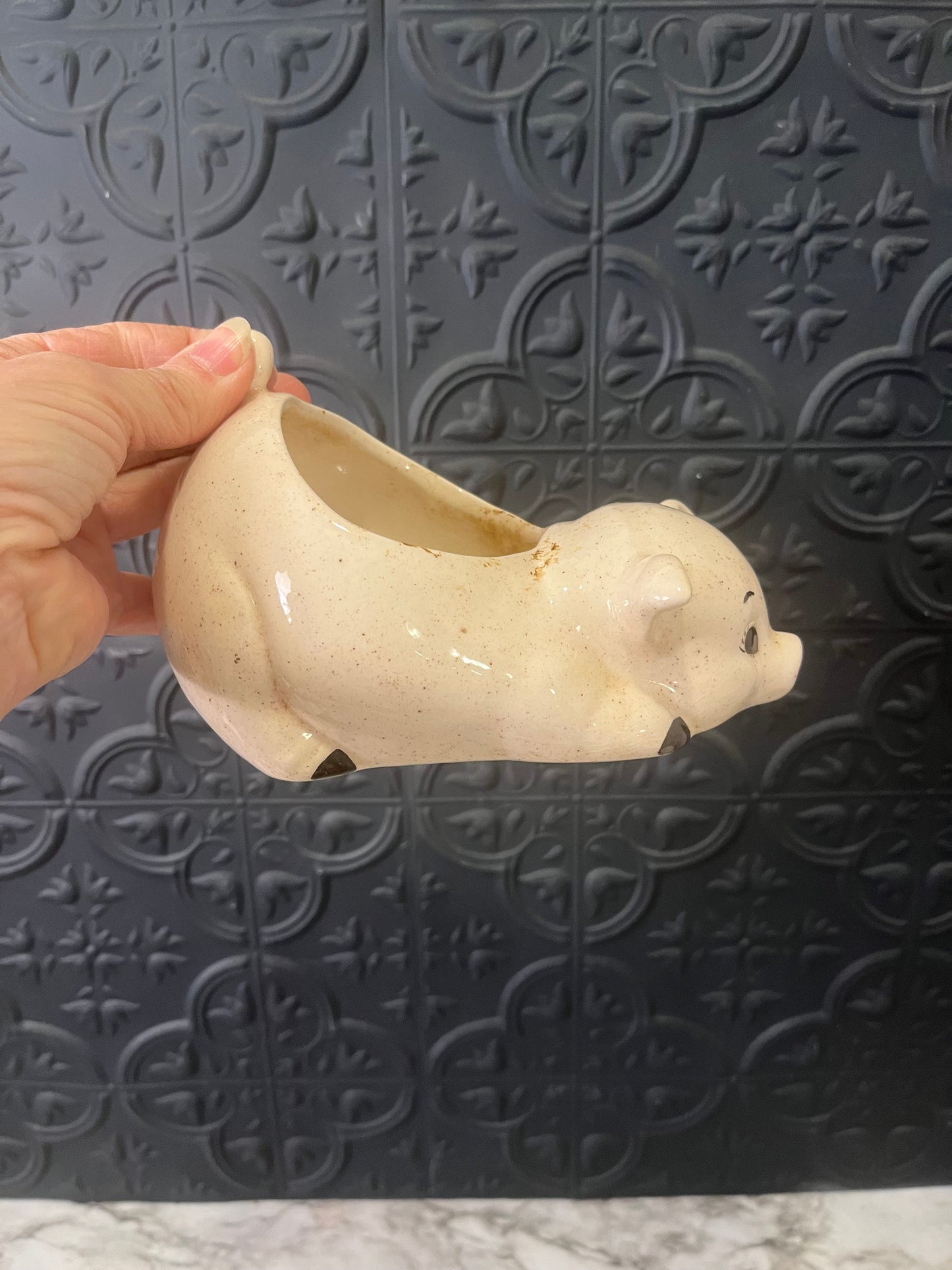 Vintage Kneeling Pig Planter