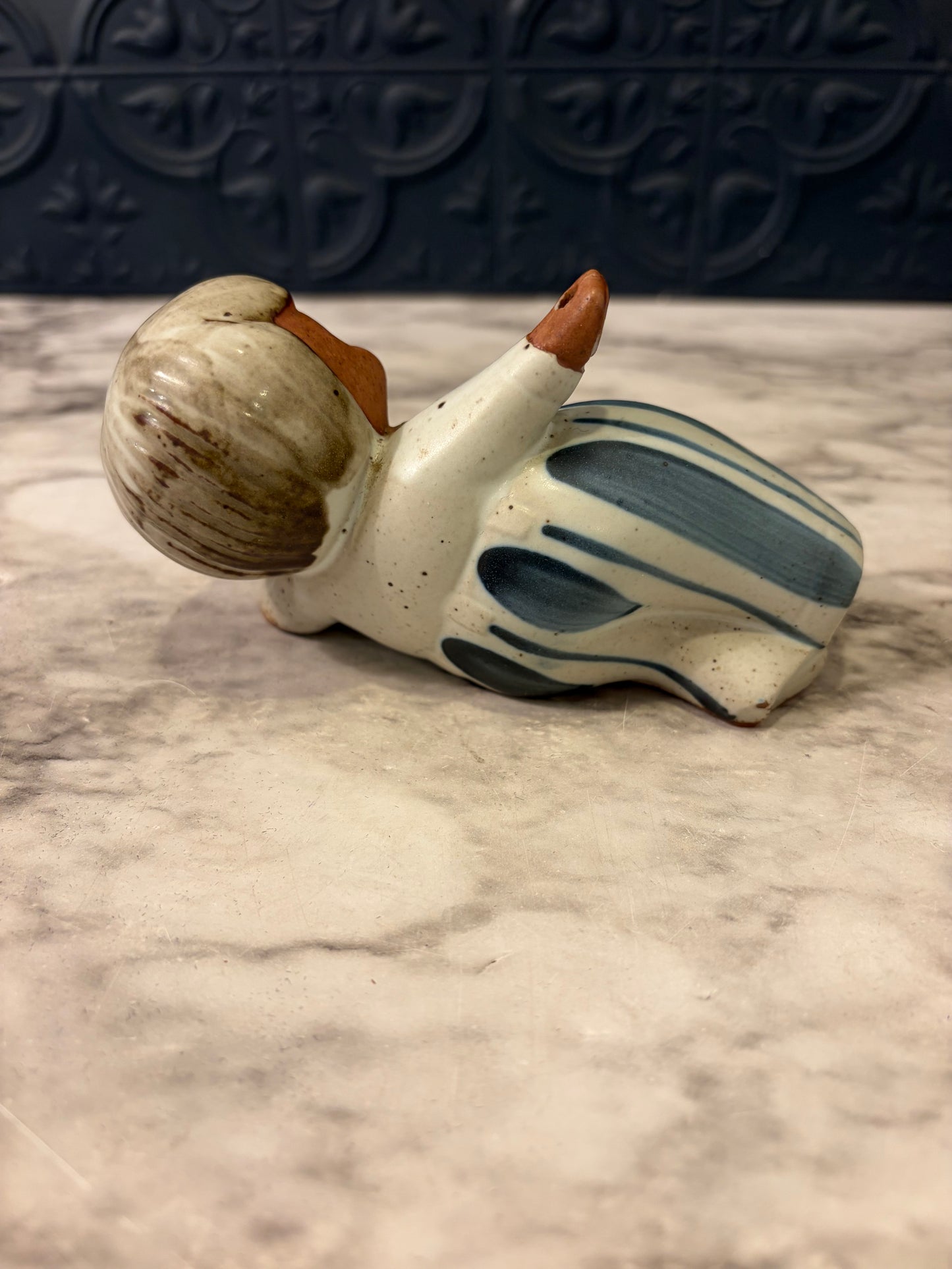 Fitz and Floyd Stoneware Boy Missing Balloon