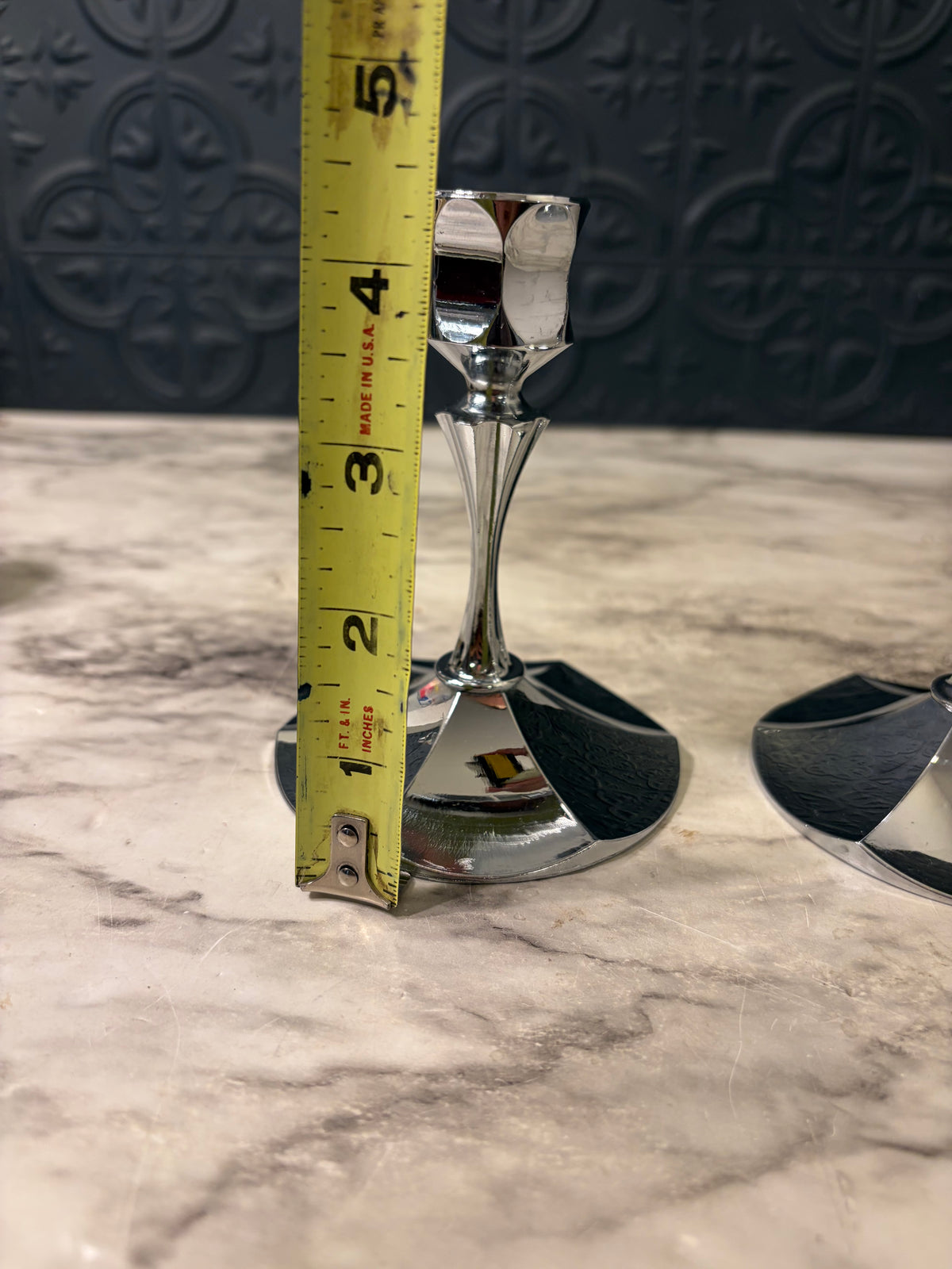 Irvinware Chrome Candlestick Pair