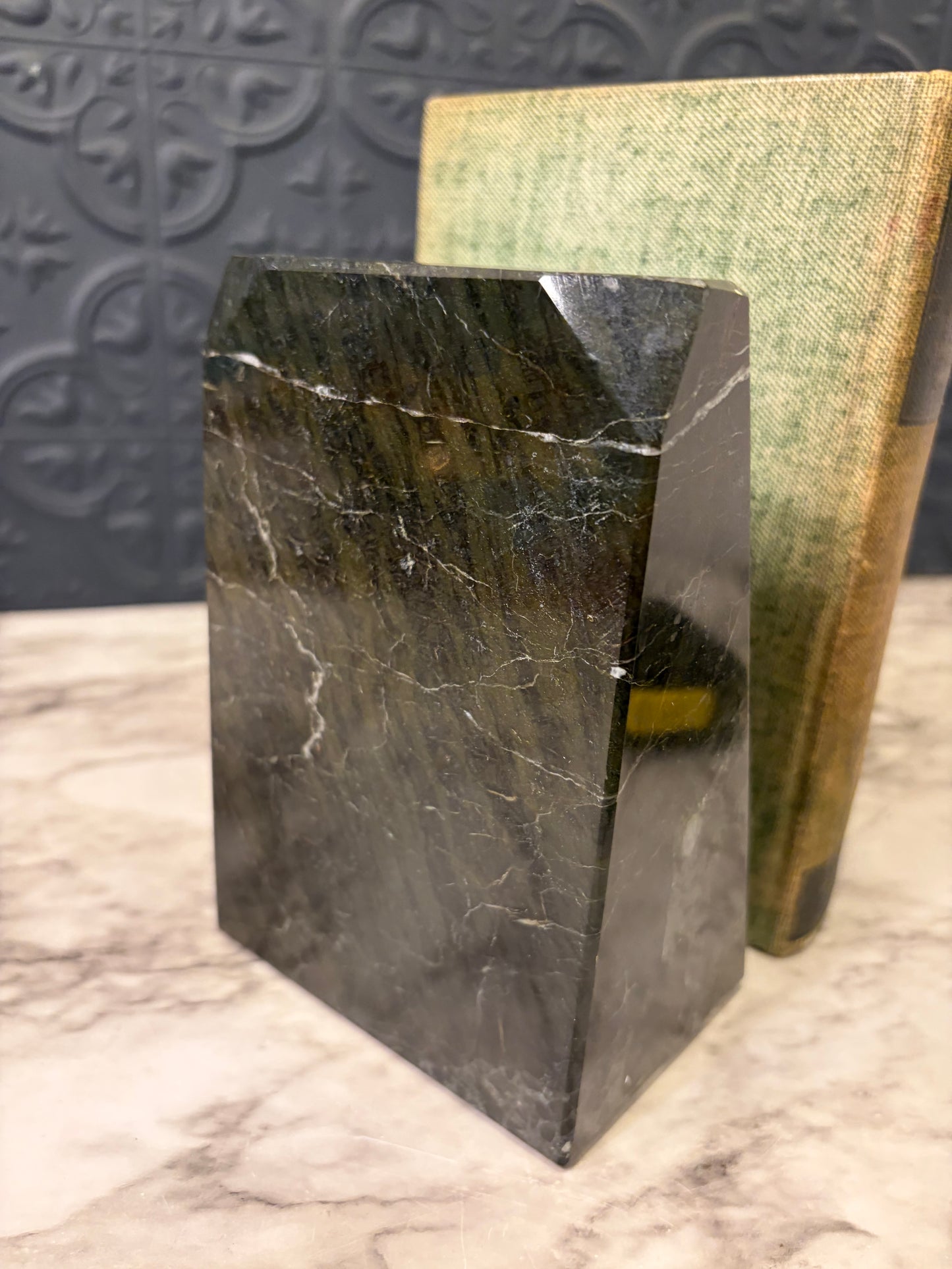 Black Marble Bookend Only one
