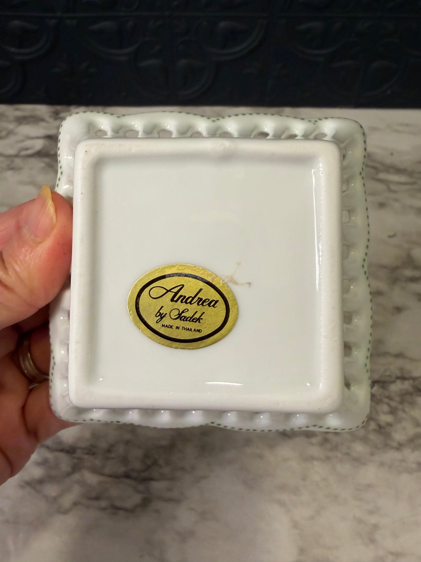 Andrea by Sadek Square Rosebud Trinket Dish