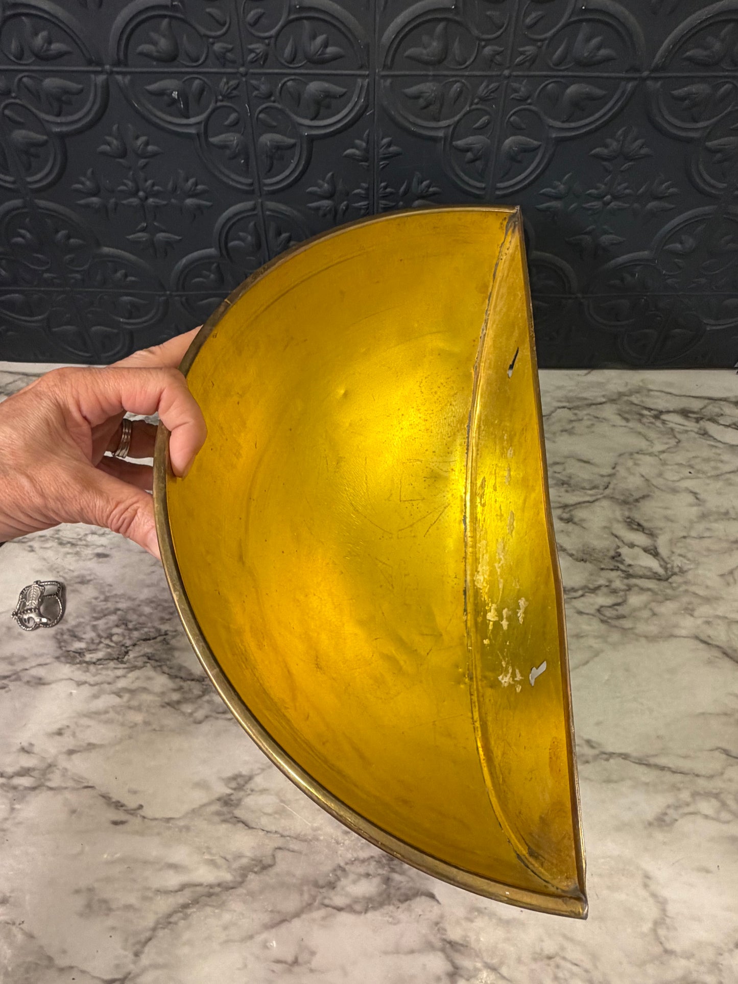 Large Brass Wall Pocket