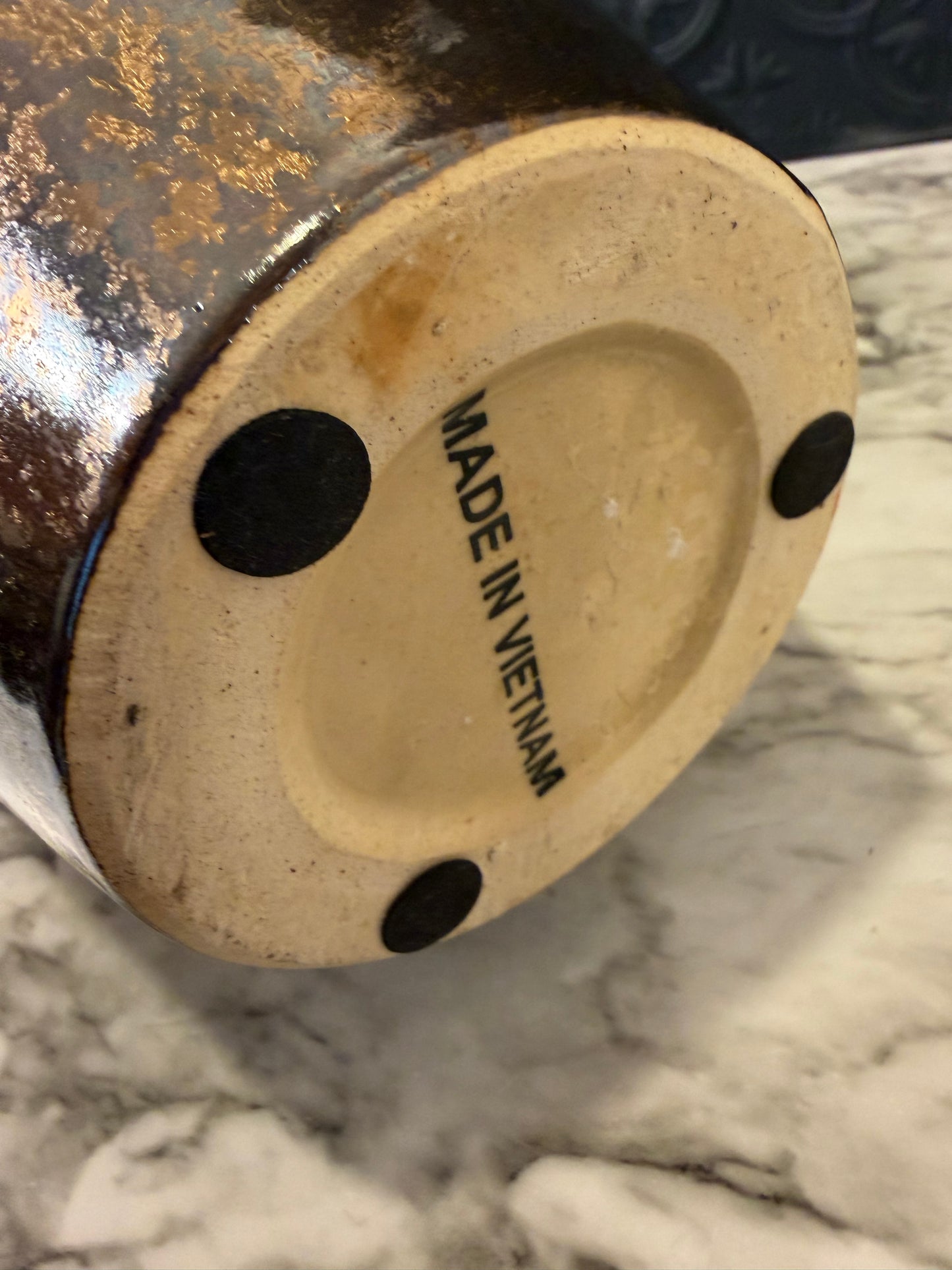 Silver and Gold Crackle Vase 11.5