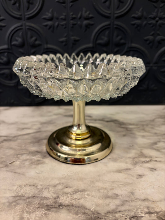 Sawtooth Glass Pedestal Dish