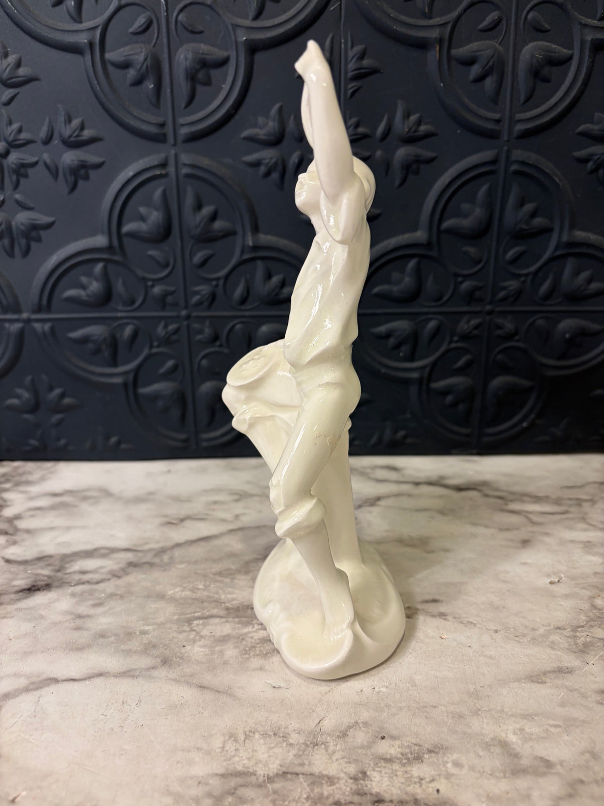 Porcelain Statue of Boy 7" Tall