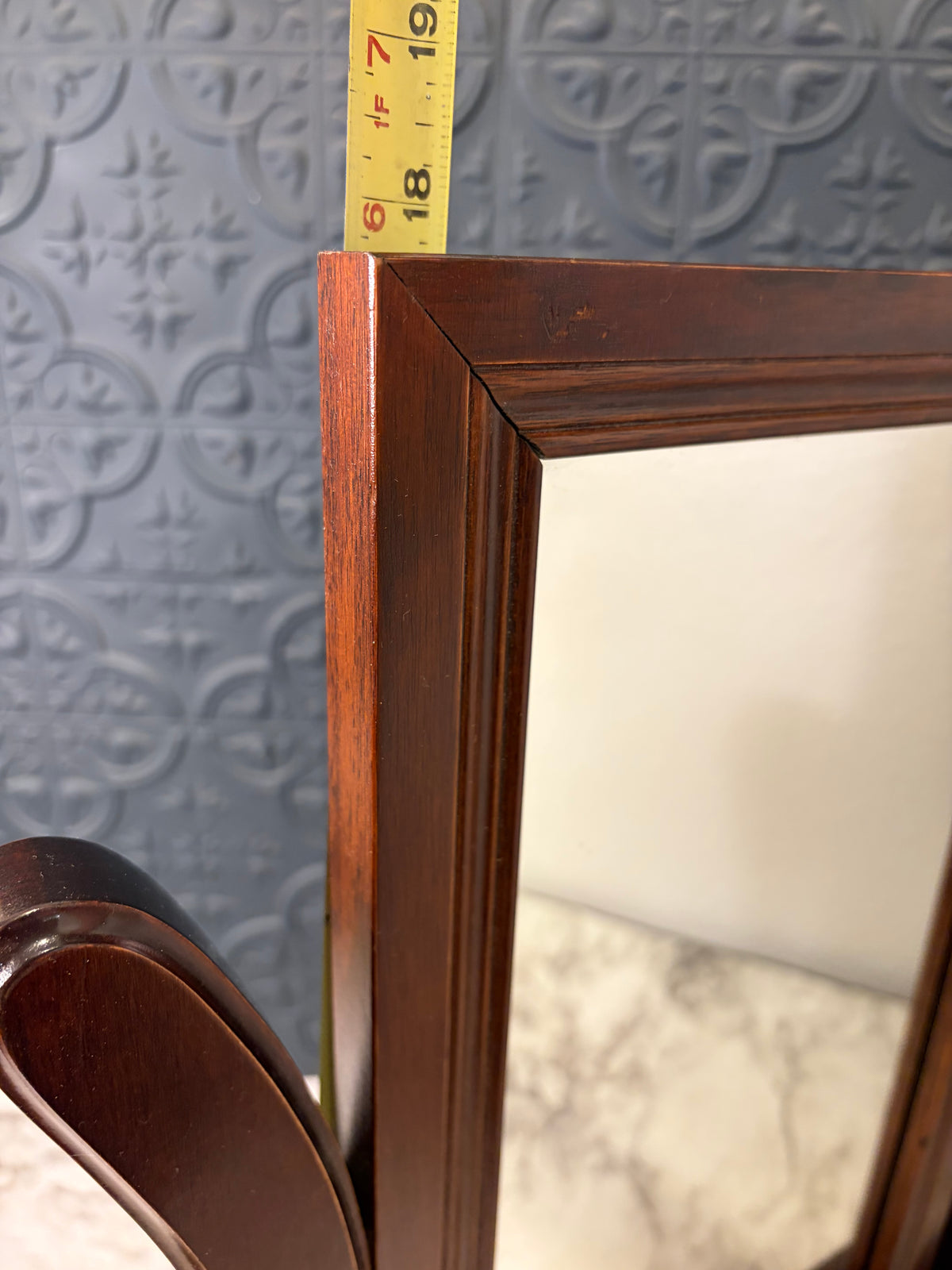 Wood Table Top Swing Mirror