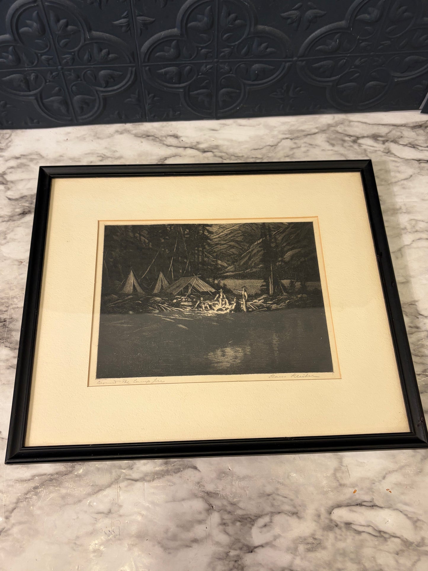 Framed Print of "Around the Camp Fire" by Hans Kleiber
