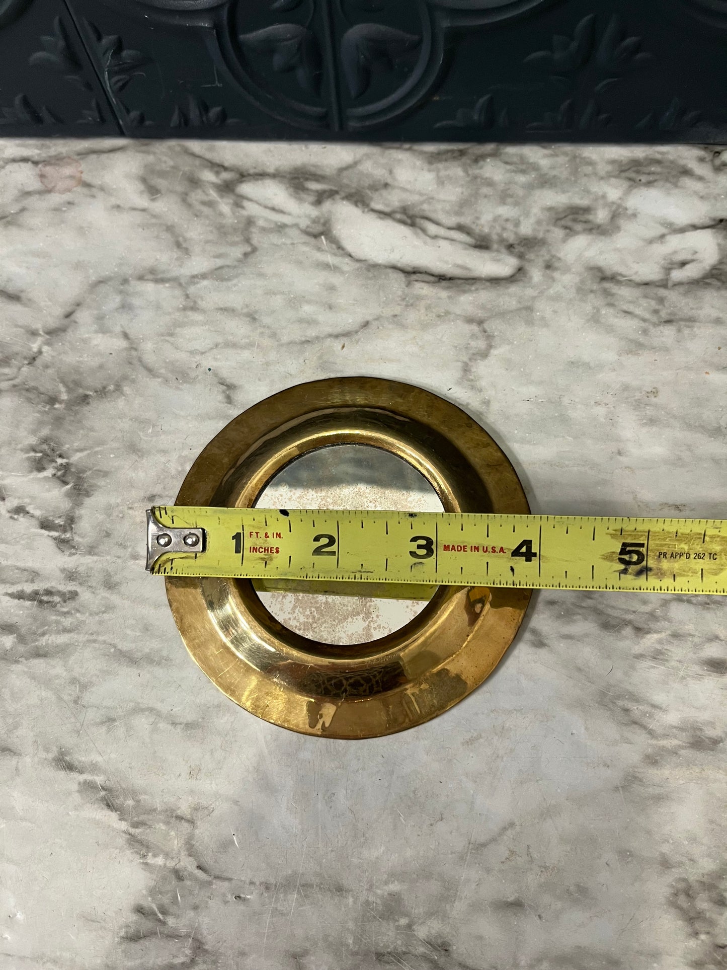 Small Round Brass Mirror