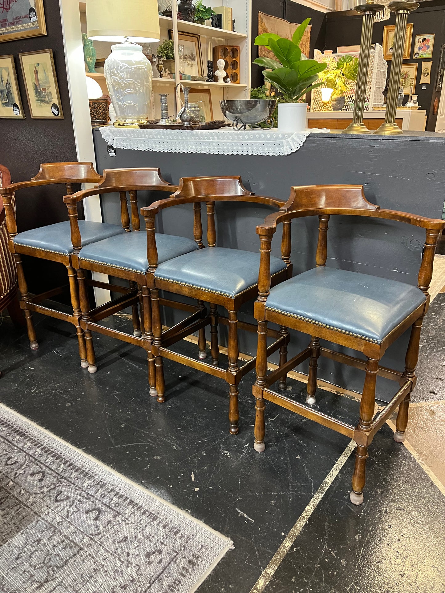 Vintage Teller Bar Stools Set of 4