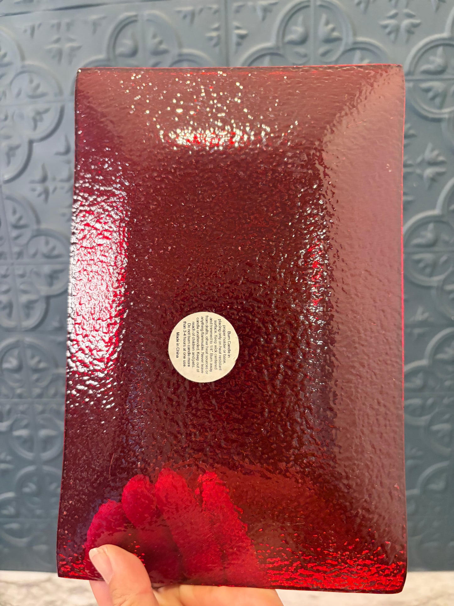 Rectangle Red Glass Plate