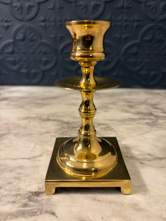 5" Brass Candle Holder with Wax Lip