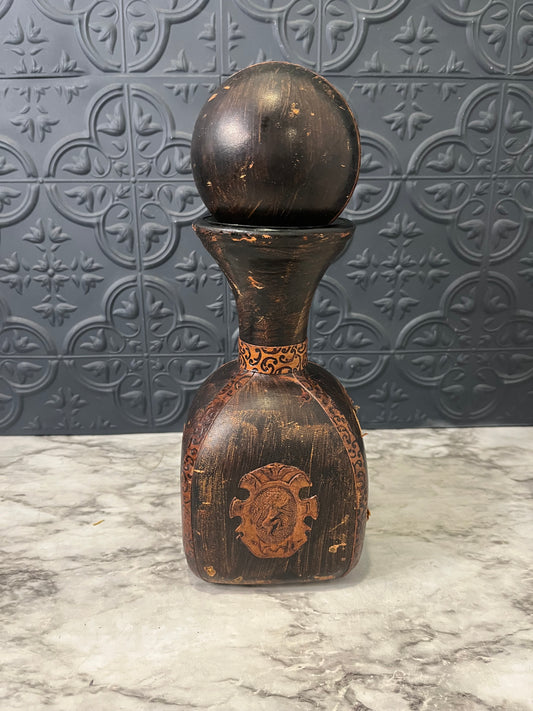Vintage Leather Wrapped Decanter AS IS