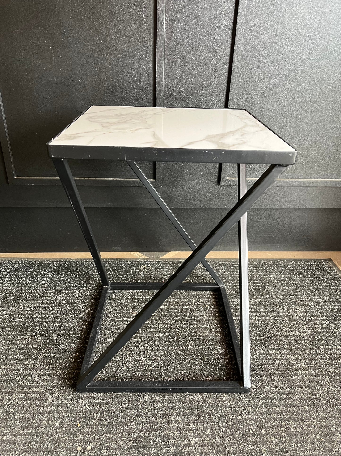 Small black and marble geo table