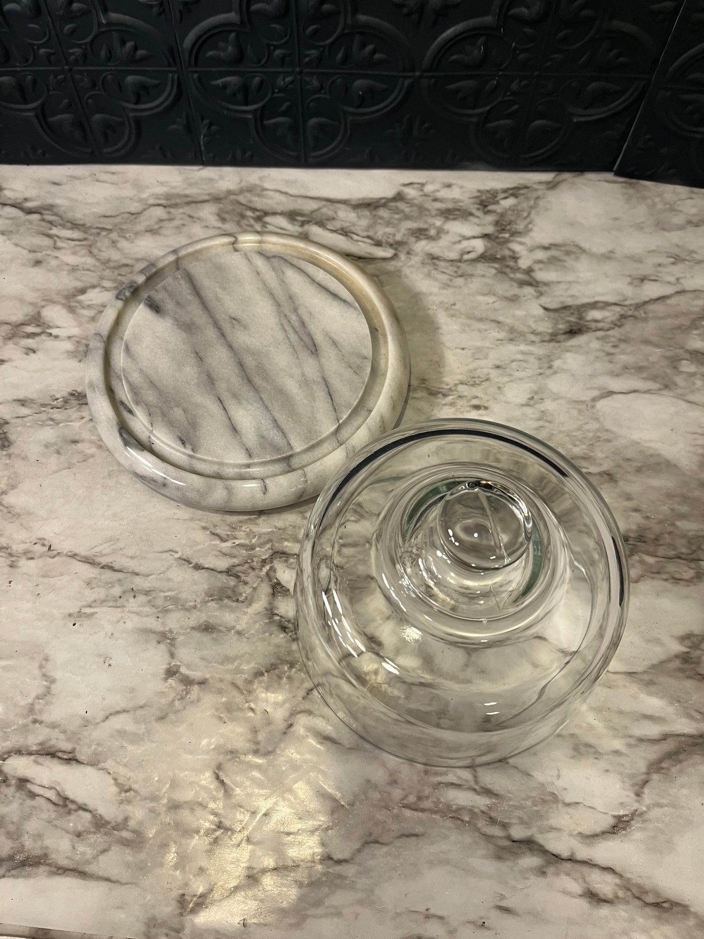 Cheese Dome with Marble Base