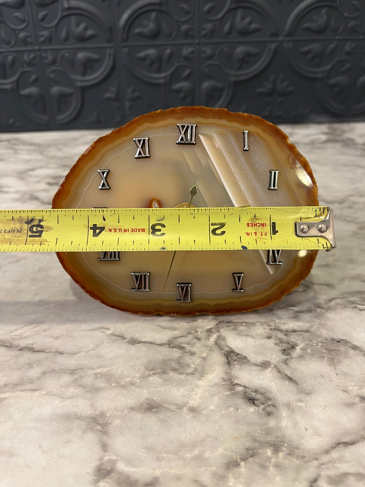Agate Orange Table Clock