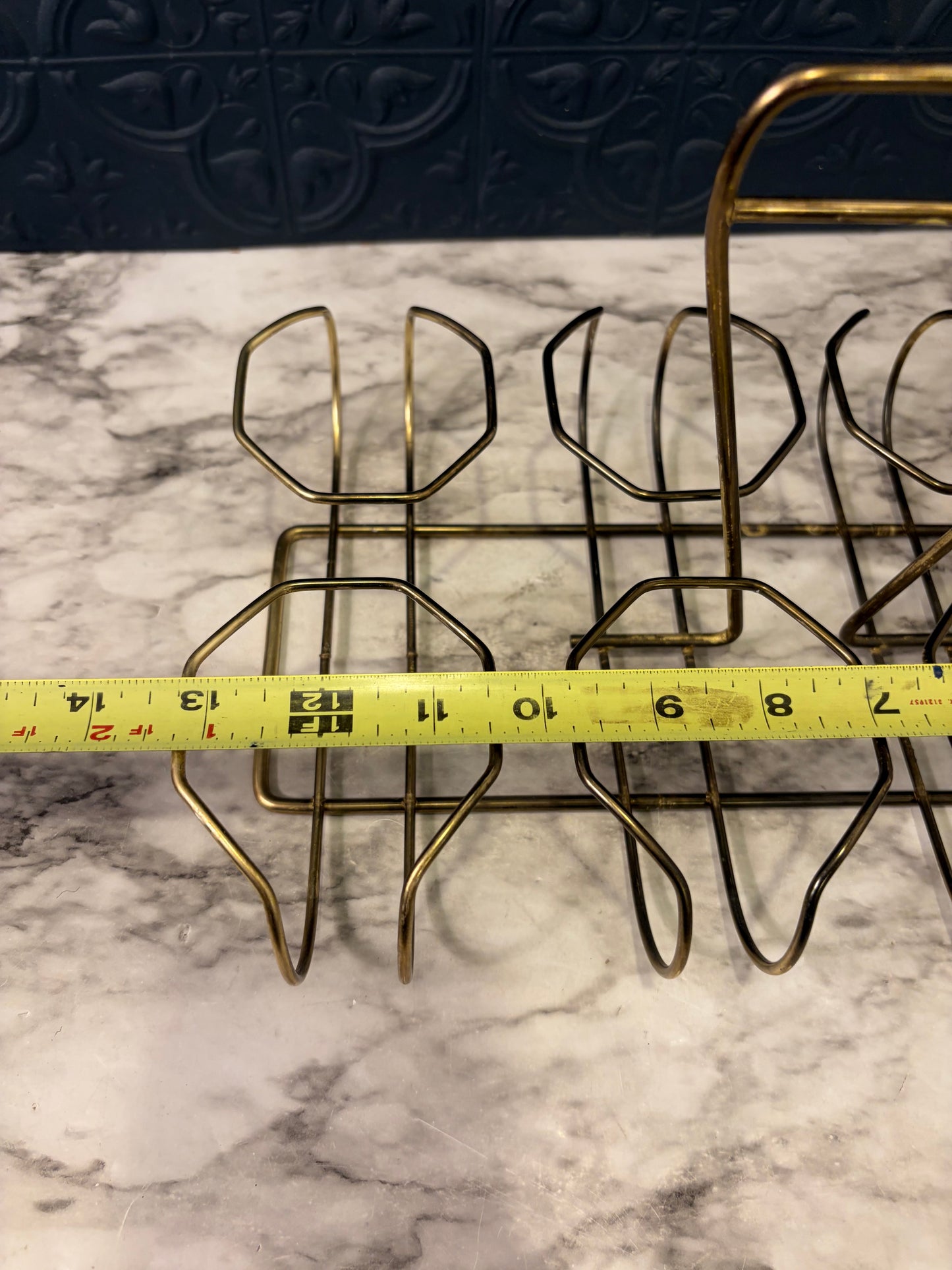 Mid Century Brass Wire Drink Caddy