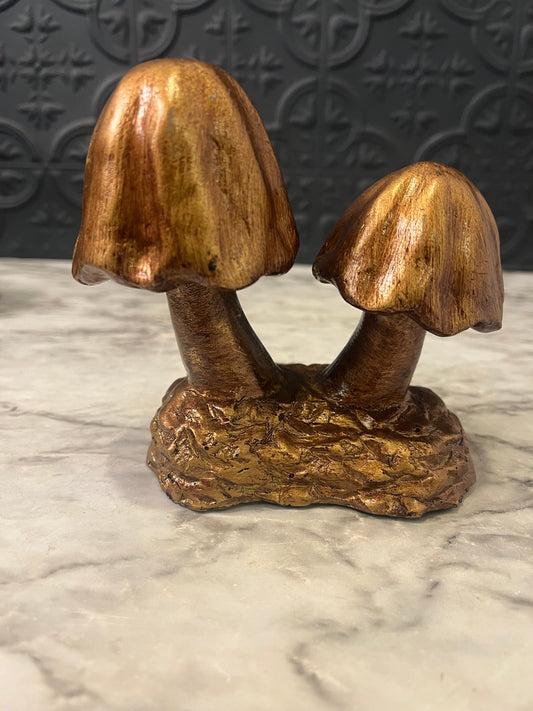 Gold Ceramic Mushrooms