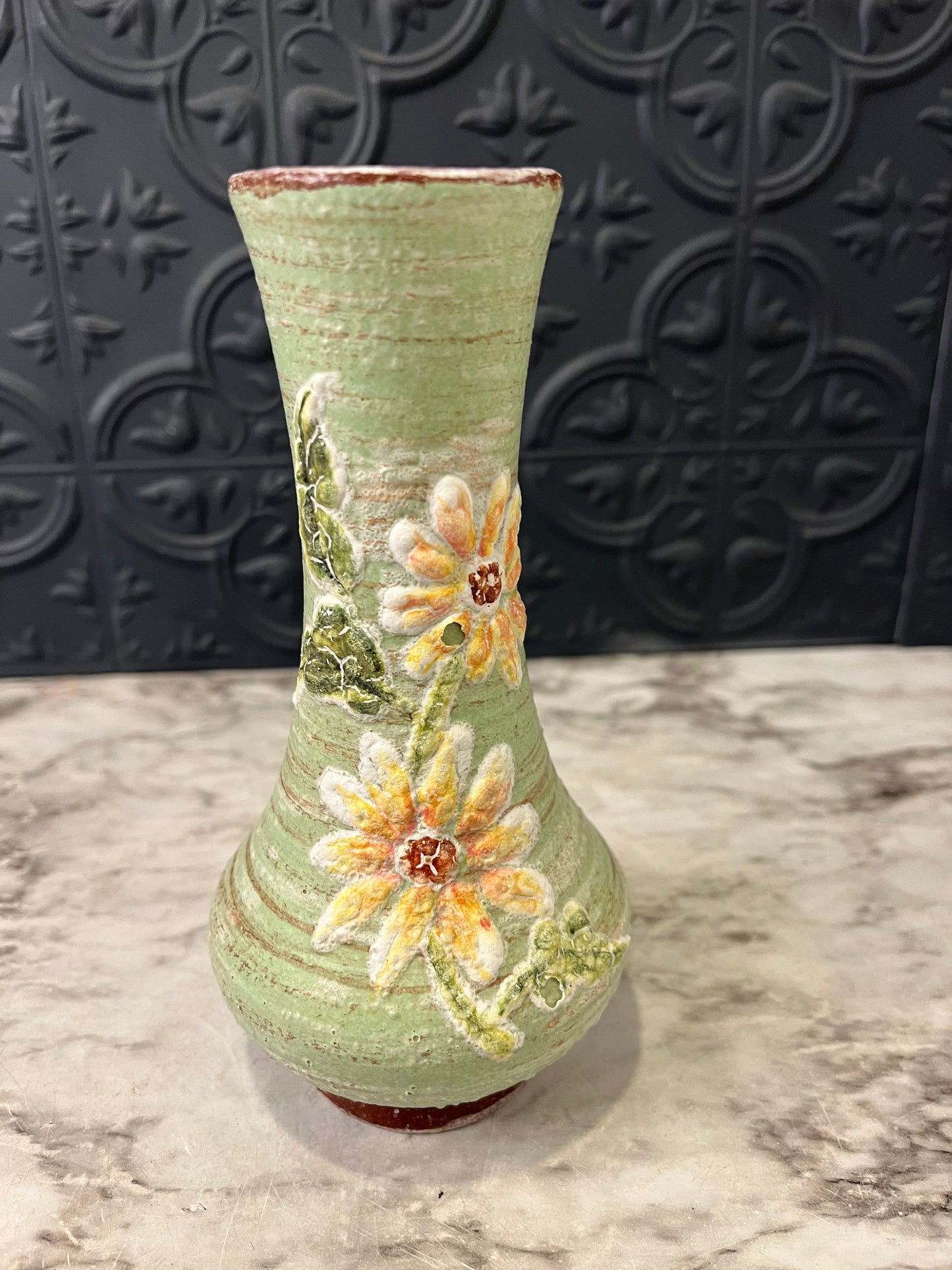 Small Light Green Textured Vase