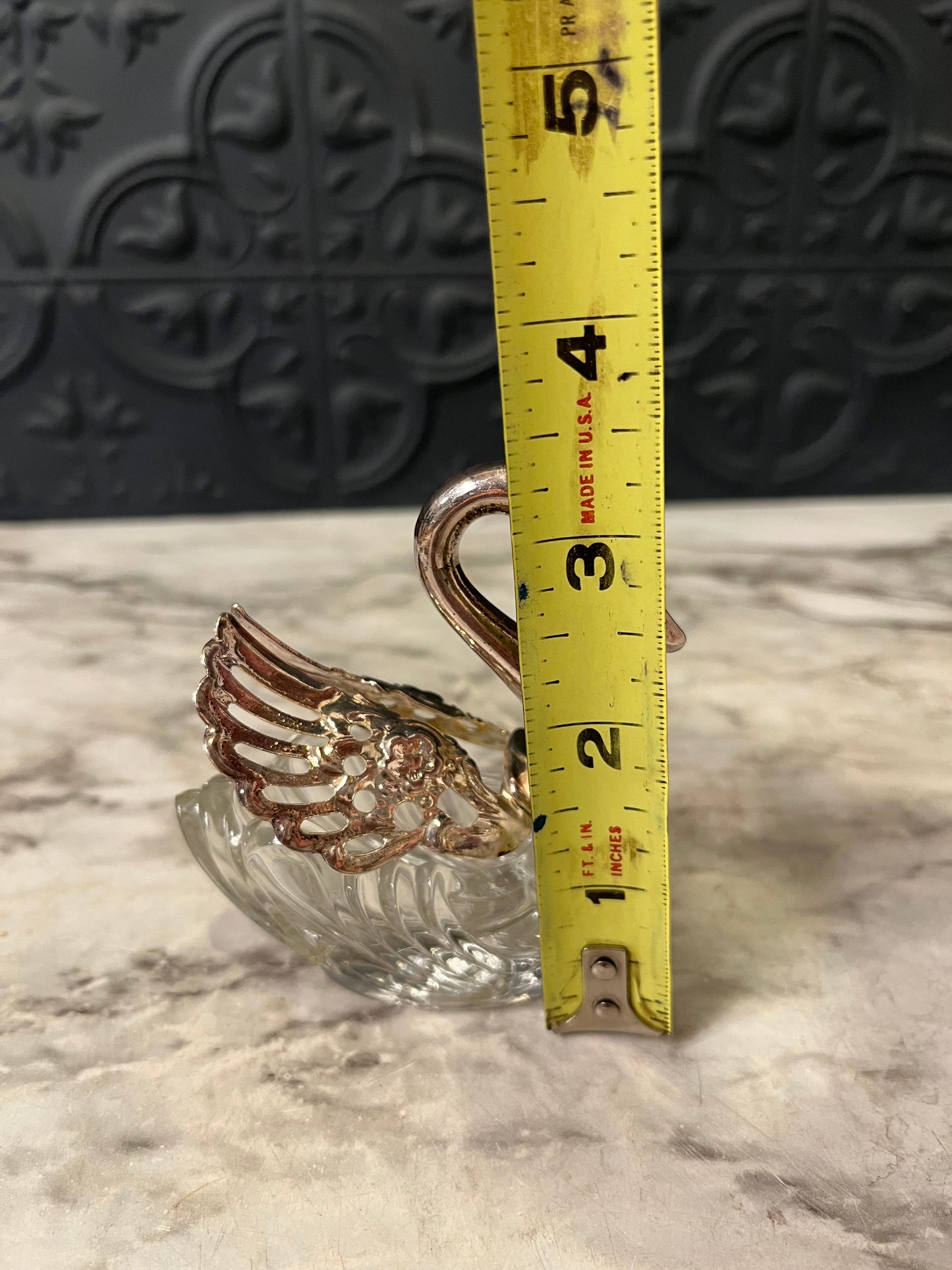 Small Glass and Silver Salt Cellar