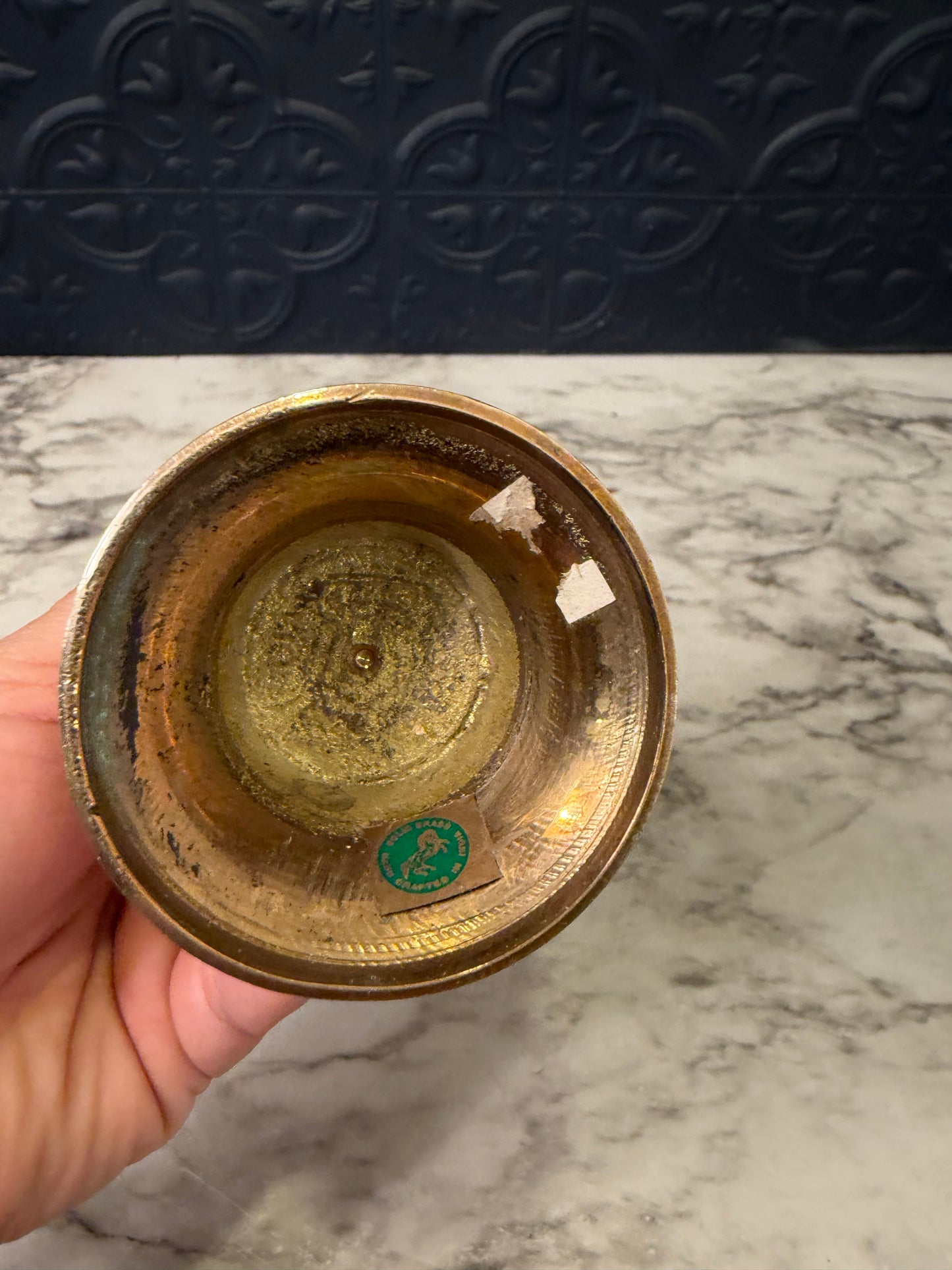7.25 " Etched Leaf Brass Vase